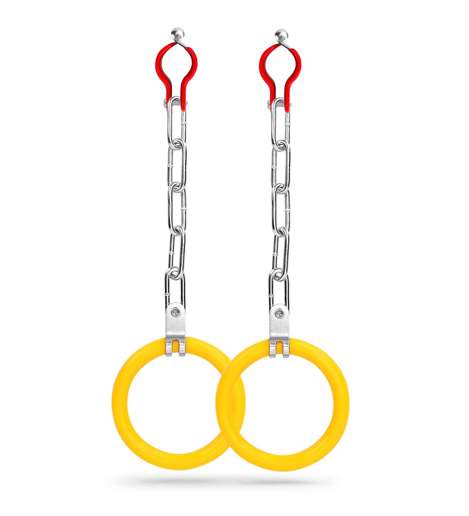 SereneLifeHome 2 Clamping Hoops Gymnastic Bar - Durable Ninja Rings & Bell Equipment Set for Kids | Outdoor Backyard Ninja Line Accessories - Buy Online on GoSupps.com