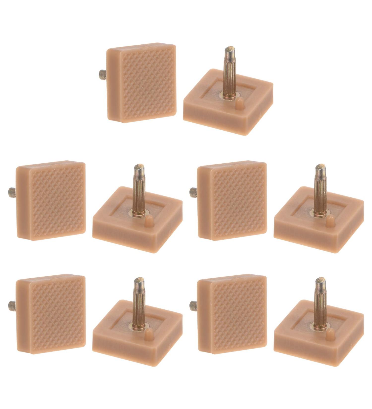 HARFINGTON 5 Pairs TPU Kitten Heel Tips - Replacement Tap Caps for Women High Heels | 3mm Pin 16mm Square Heel Repair Caps in Beige - International Shipping Available - Buy Online on GoSupps.com