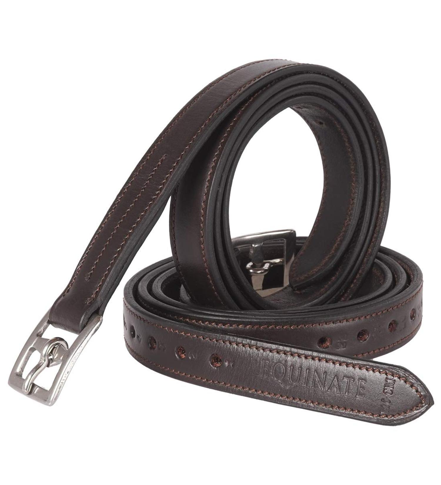 Equinate Leather Stirrup Leathers Superior with Stainless Steel Buckles - 140cm Brown | Premium Equestrian Gear International Shipping - Buy Online on GoSupps.com