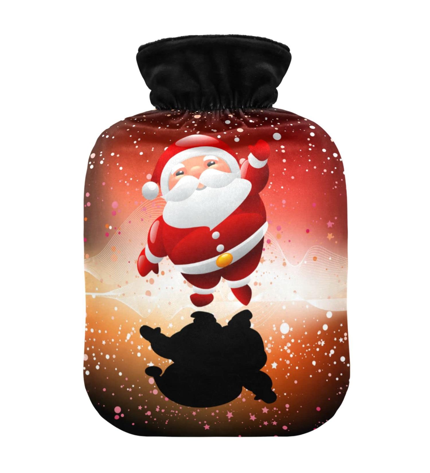 Soft Santa Claus Hot Water Bottle with Cover - Warm 2L for Winter Comfort | Ideal for Bed Hand Neck & Shoulders - Buy Online on GoSupps.com