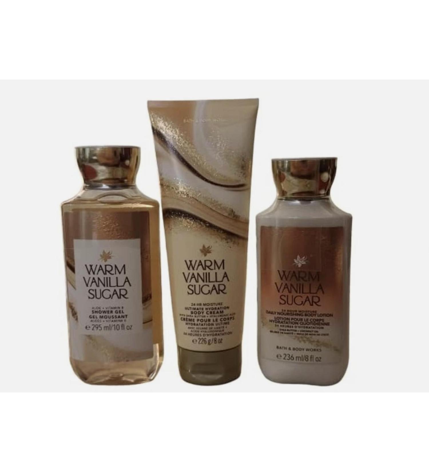 Bath & Body Works Warm Vanilla Sugar - Full Size Set - Shower Gel Body Lotion Body cream - set of 3