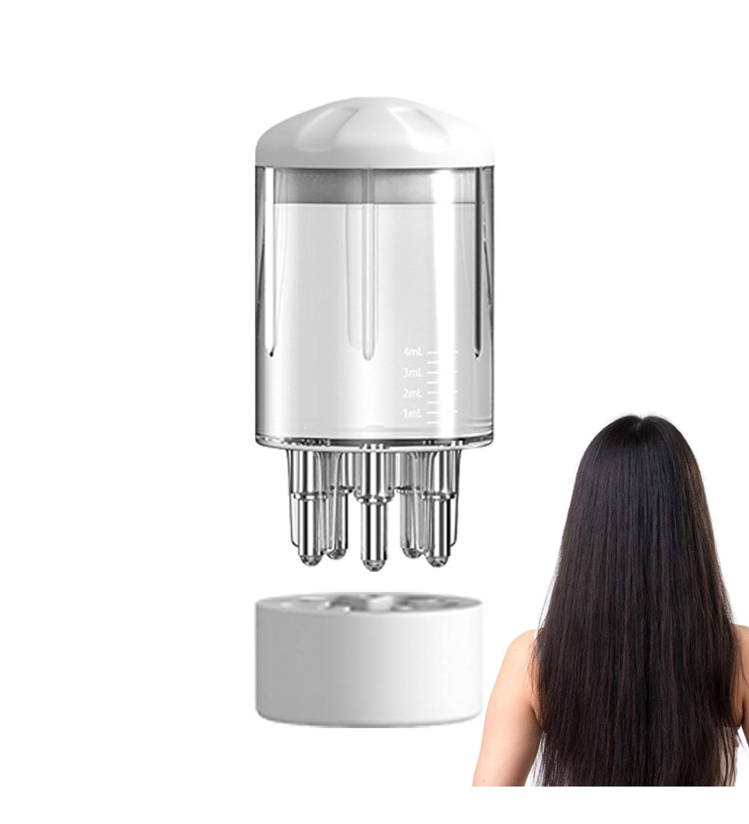 Hair Applicator Bottle for Scalp Massage - Refillable Oil Dispenser for Hair Care | Best Hair Oil Applicator for Men & Women - White - Buy Online on GoSupps.com