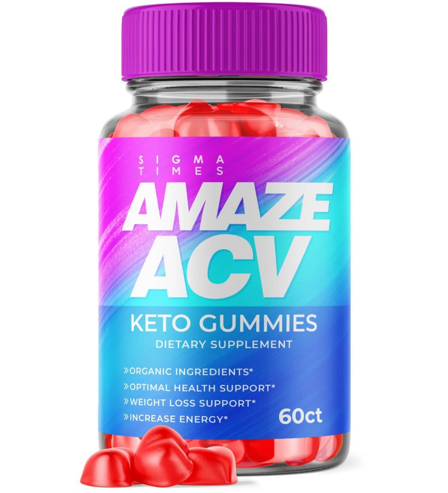 Amaze ACV Keto Gummies for Weight Loss Support - Oprah Winfrey Organic Apple Cider Vinegar Gummies - Shark Tank Approved Energy Boost - 60 Gummies - Buy Online on GoSupps.com