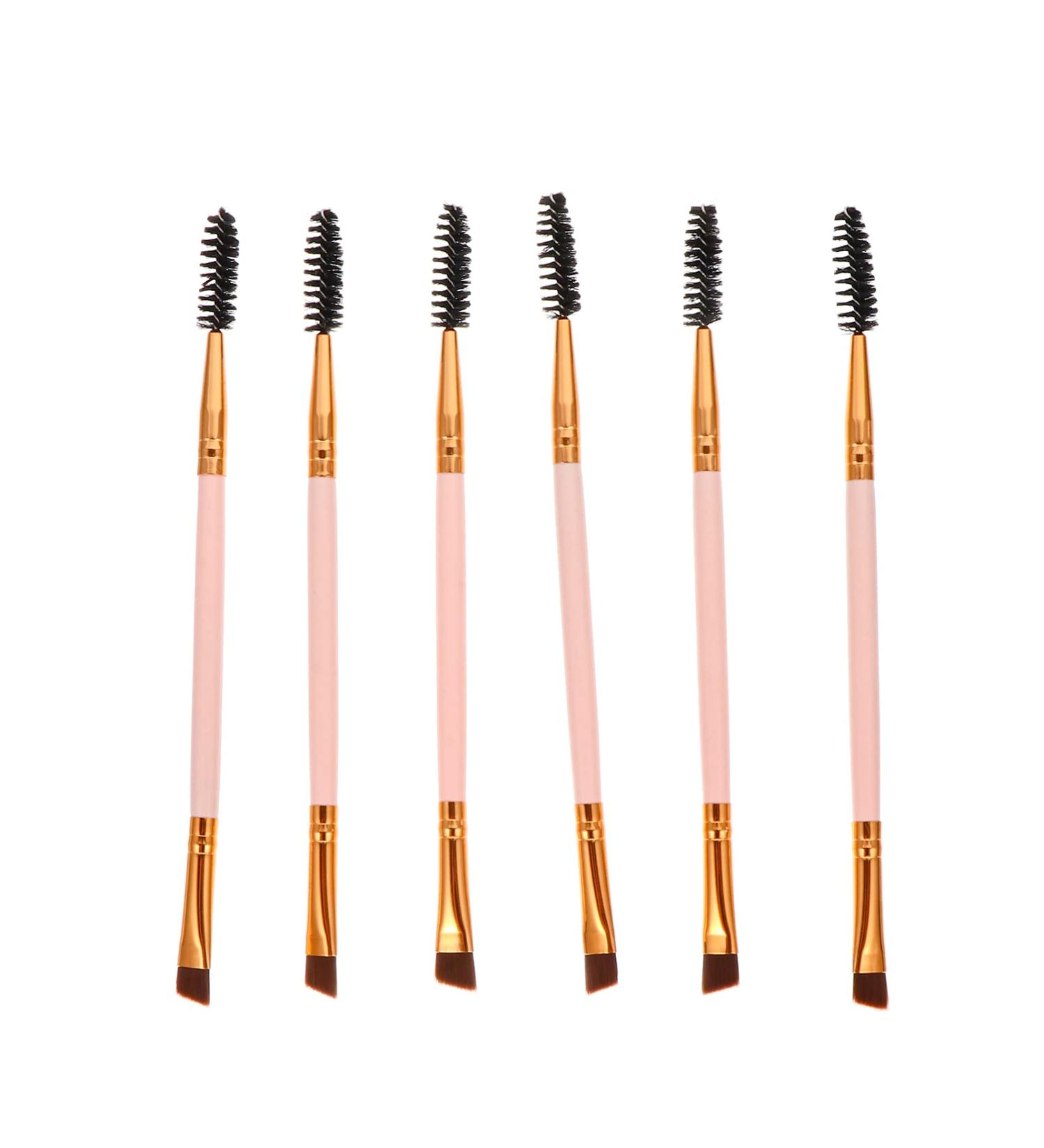 6pcs Pink Eyebrow Brush Set | Mascara & Powder Brushes | Miss Artificial Fiber Perfect for Flawless Brows - Buy Online on GoSupps.com