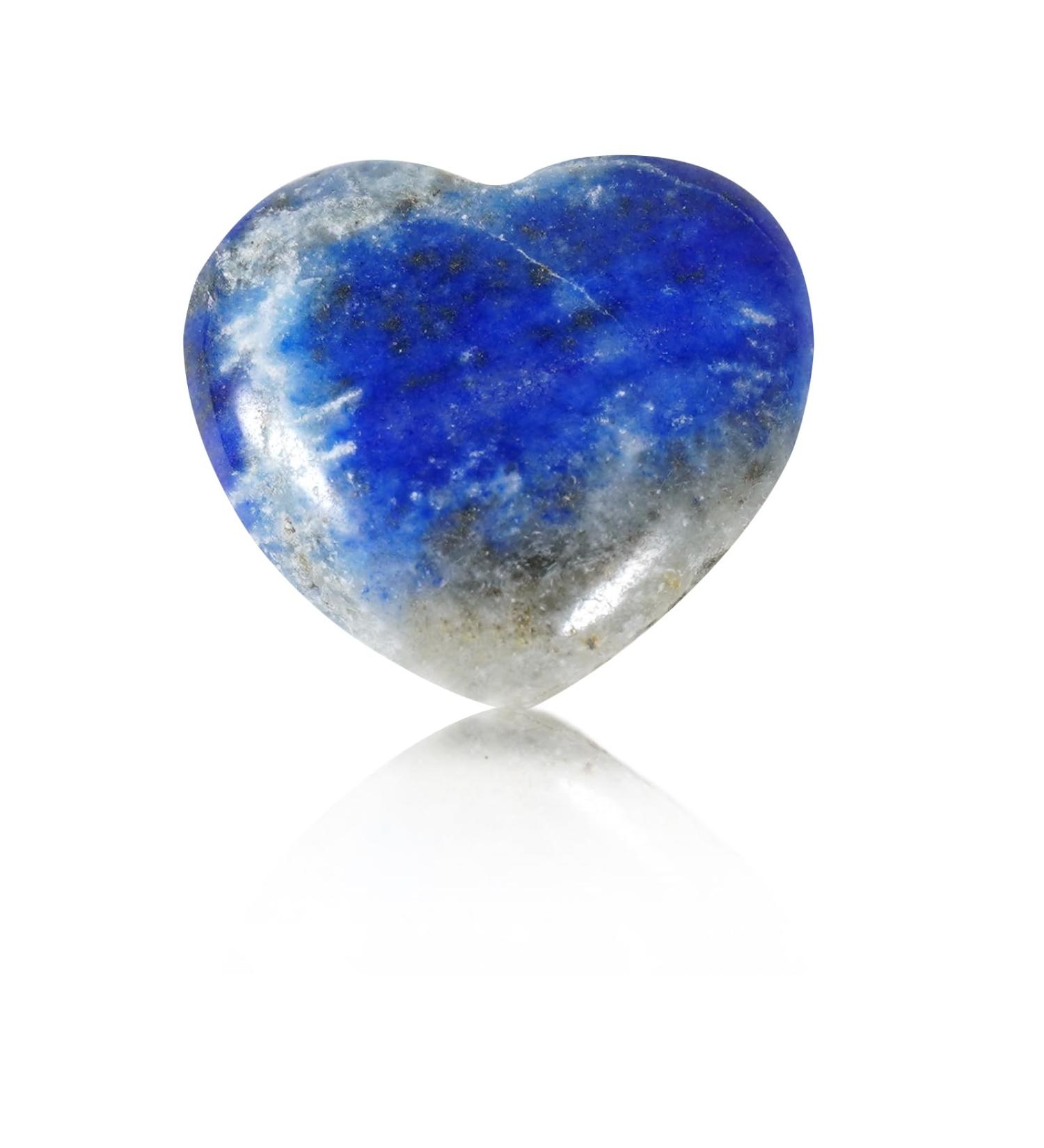Lapis Lazuli Healing Crystal Heart Stone - Mini Love Pocket Stone for Stress Relief and Meditation - 20mm Tumbled Worry Stone - Reiki Therapy Home Decor - 1Pcs - Buy Online on GoSupps.com