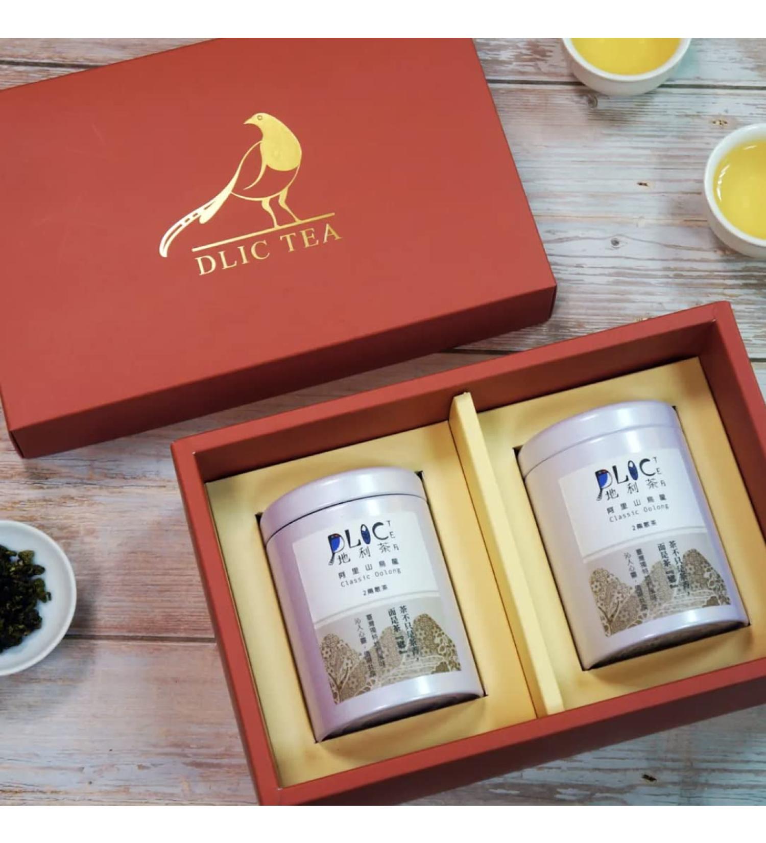 DLIC TEA Taiwan Oolong Tea Gift Box Loose Leaf Tea 2.6 oz (75 g) x 2 Cans Classic Alishan Oolong - Buy Online on GoSupps.com