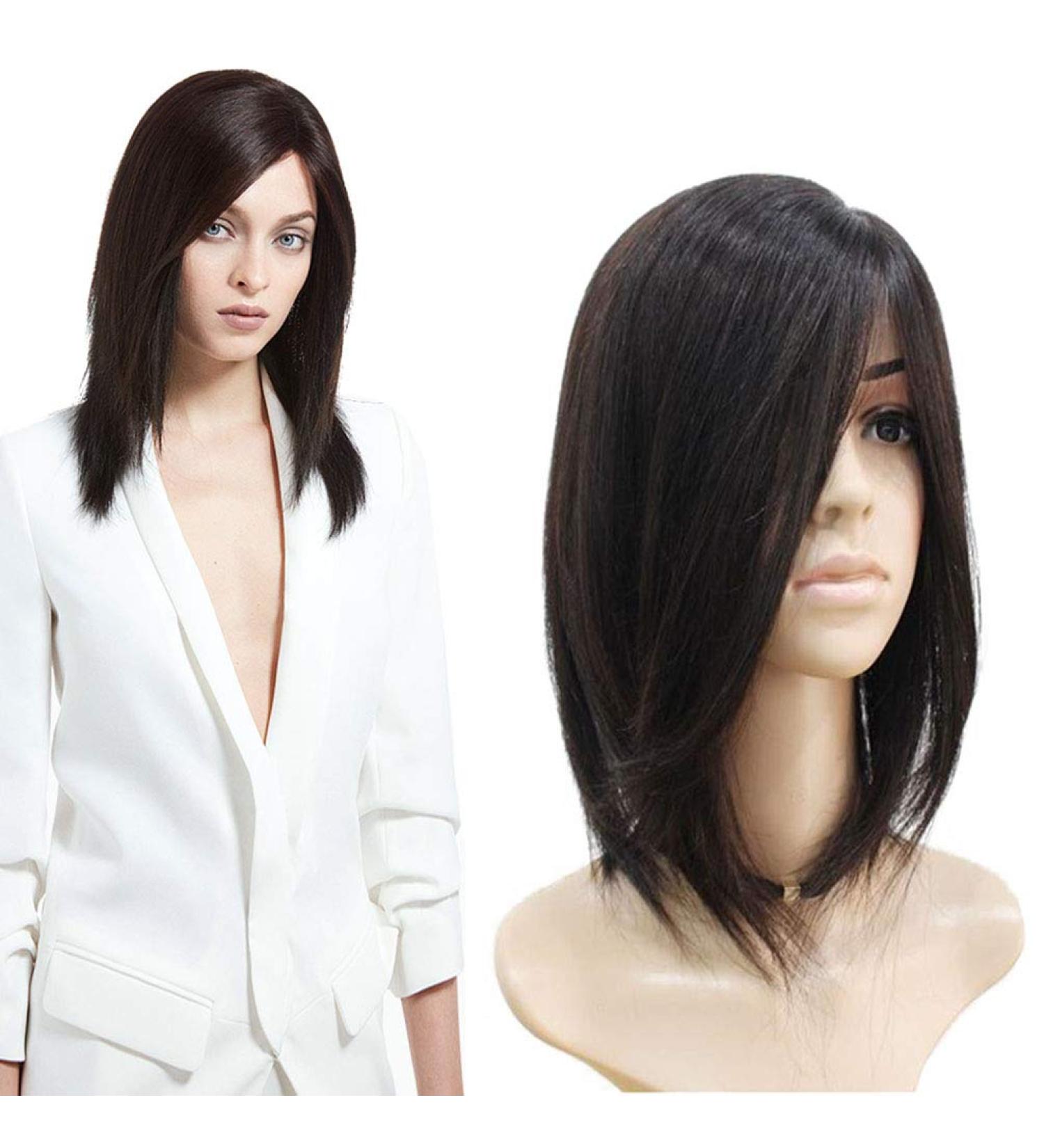 Human Hair Crown Wiglet Replacement Smart 10x8cm Topper Piece Side Parting 28cm Brown - Buy Online on GoSupps.com