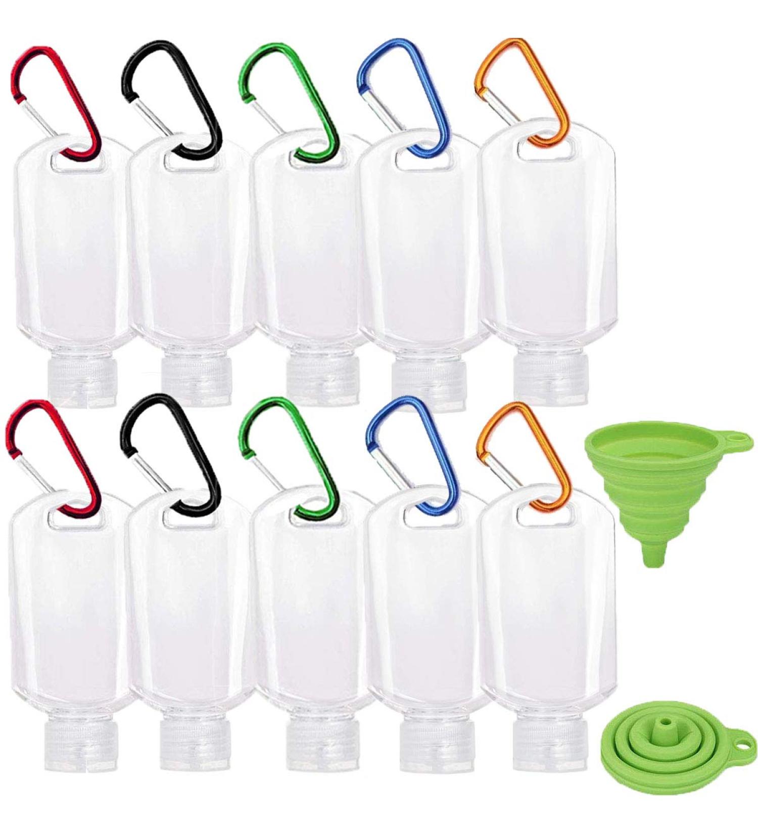 2oz Travel Bottles with Keychain - Leakproof Squeeze Bottles 10PC Set - Buy Online on GoSupps.com