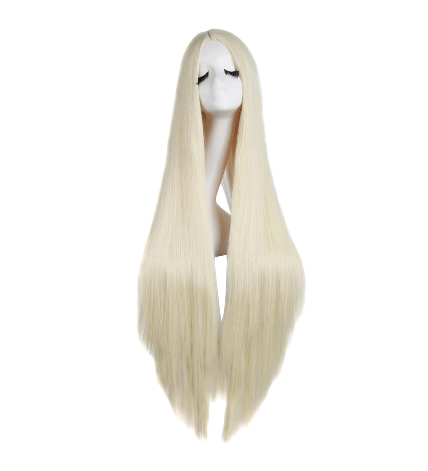 MapofBeauty Long Cosplay Wig - 40/100cm Soft Straight, Light Blonde - Buy Online on GoSupps.com