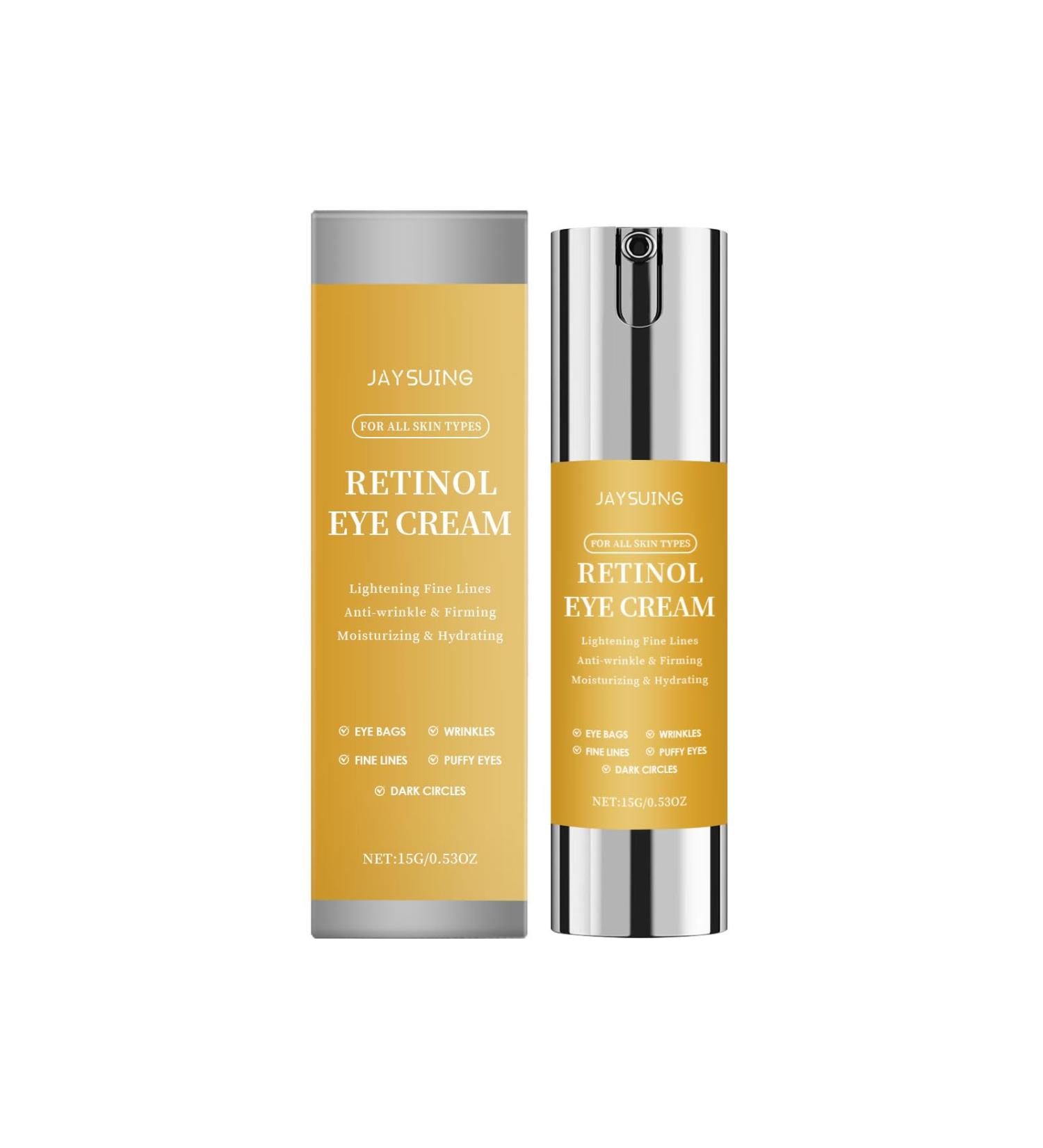 Retinol Eye Cream Anti-Wrinkle Firming Moisturizer with Glycerin Mineral Oil for Dark Circles Fine Lines All Skin Types 15g - Buy Online on GoSupps.com