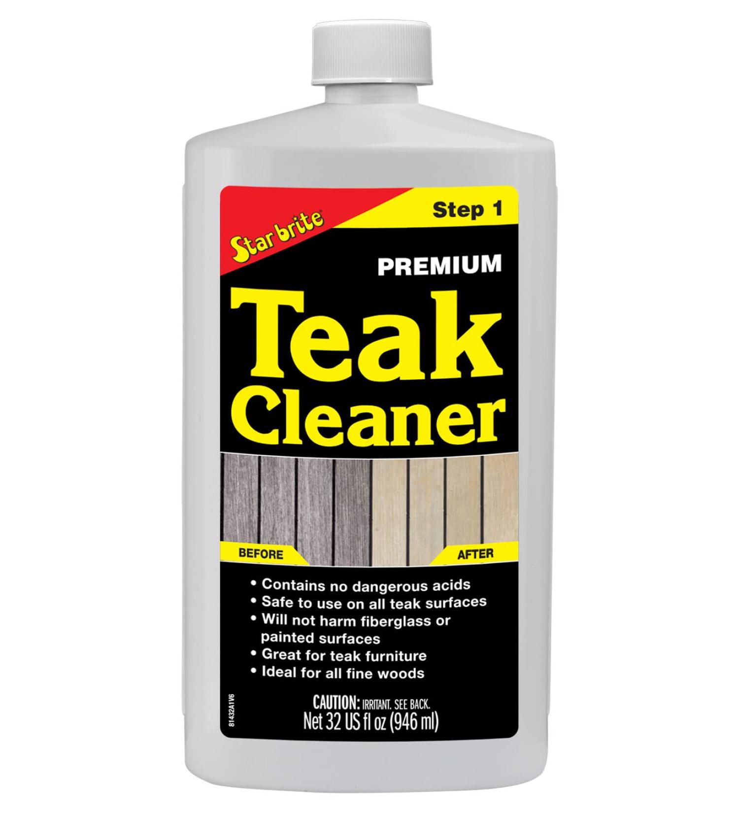 STAR BRITE 32 oz Premium Teak Cleaner - Restore Weathered Teak & Fine Woods - Marine Grade for Outdoor Furniture, Decks, Boats - Buy Online on GoSupps.com