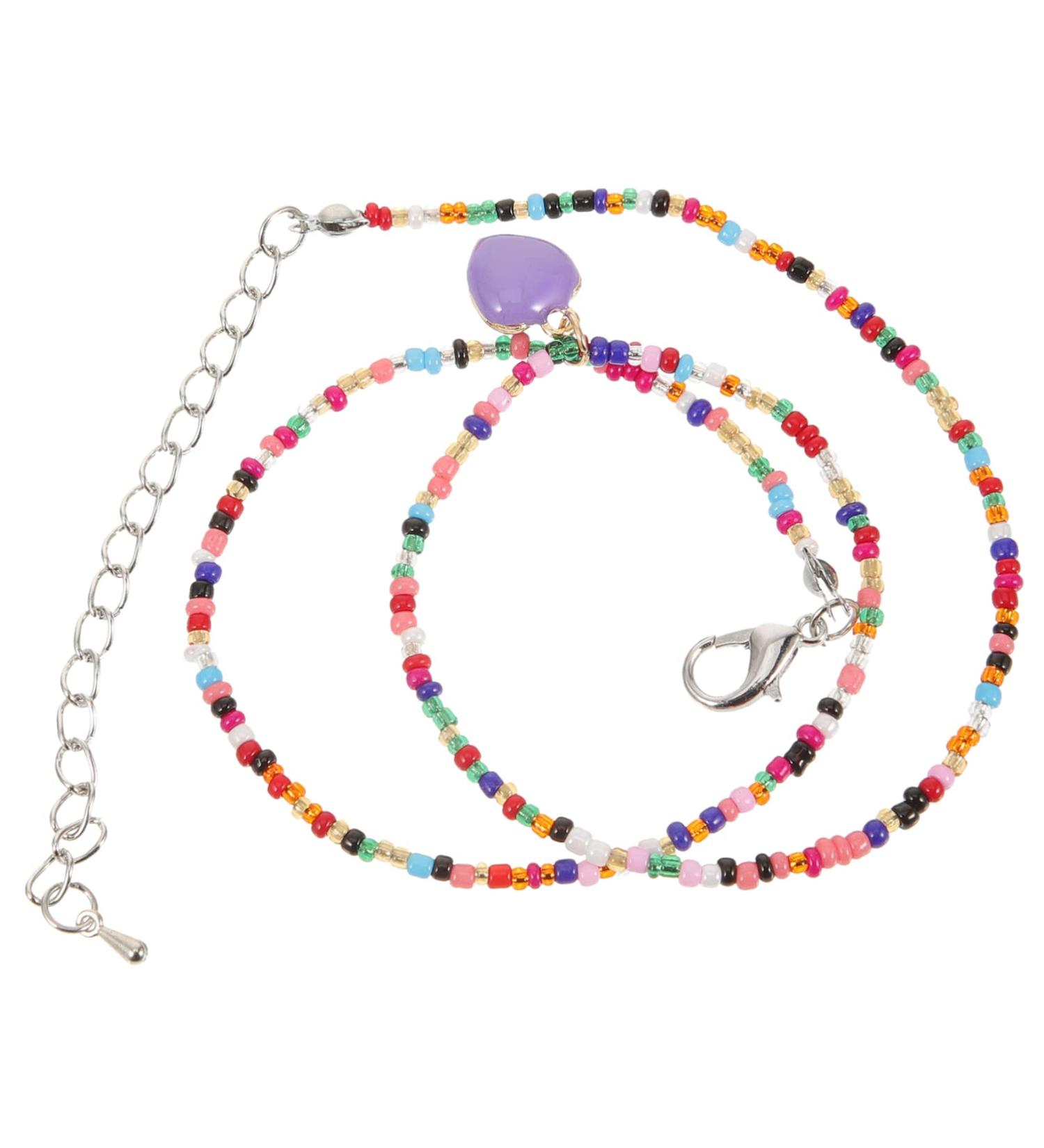 OATIPHO Colorful Heart Pendant Womens Summer Accessories Personalized Necklace Bride Bead Necklace Love As Shown 2 49X2CM - Buy Online on GoSupps.com