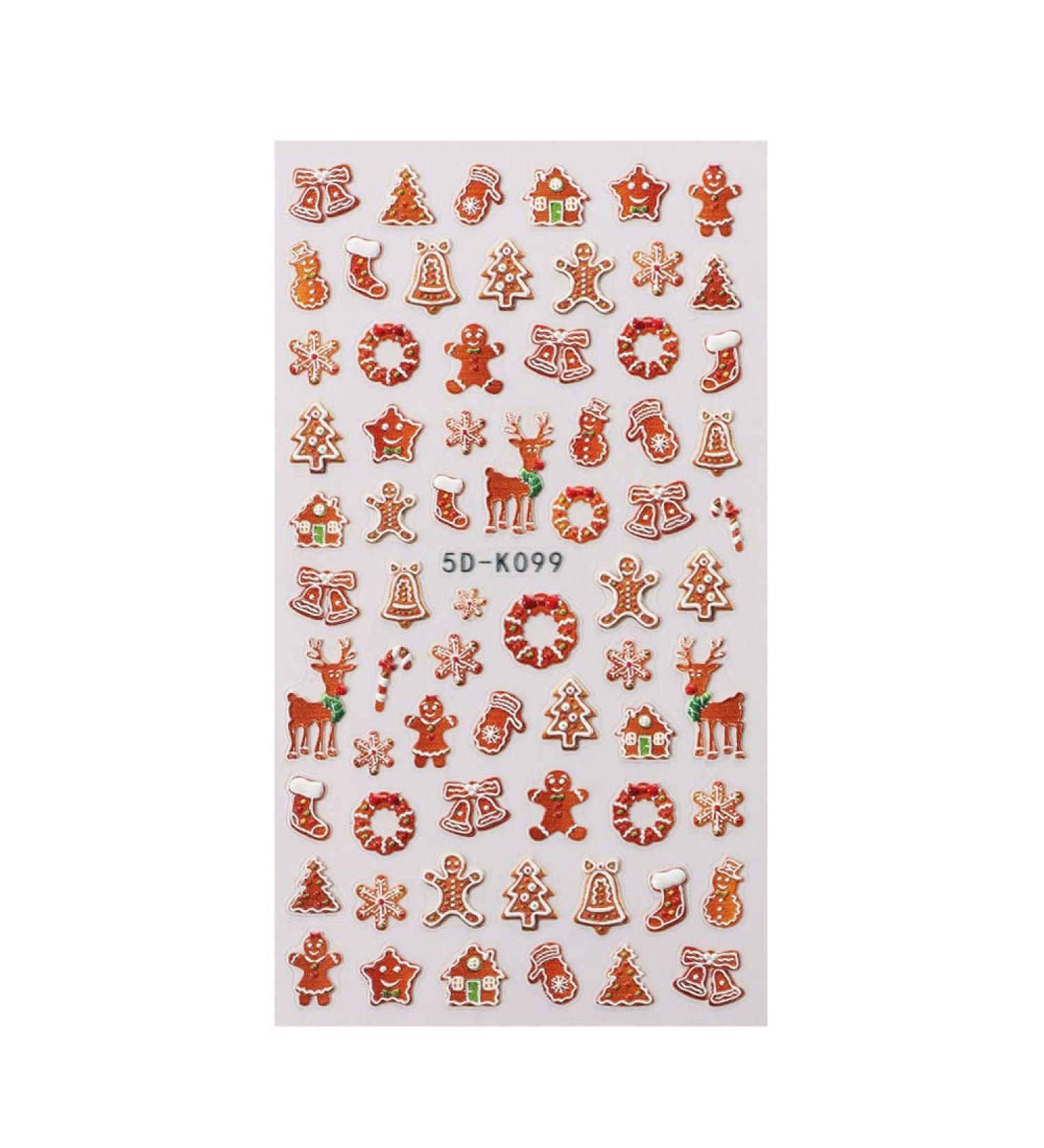 Xmas Decals Bird Festive Design Nail Art Decoration Snowflakes Nail Stickers Winter 5D Embossed(5D-K099) - Buy Online on GoSupps.com