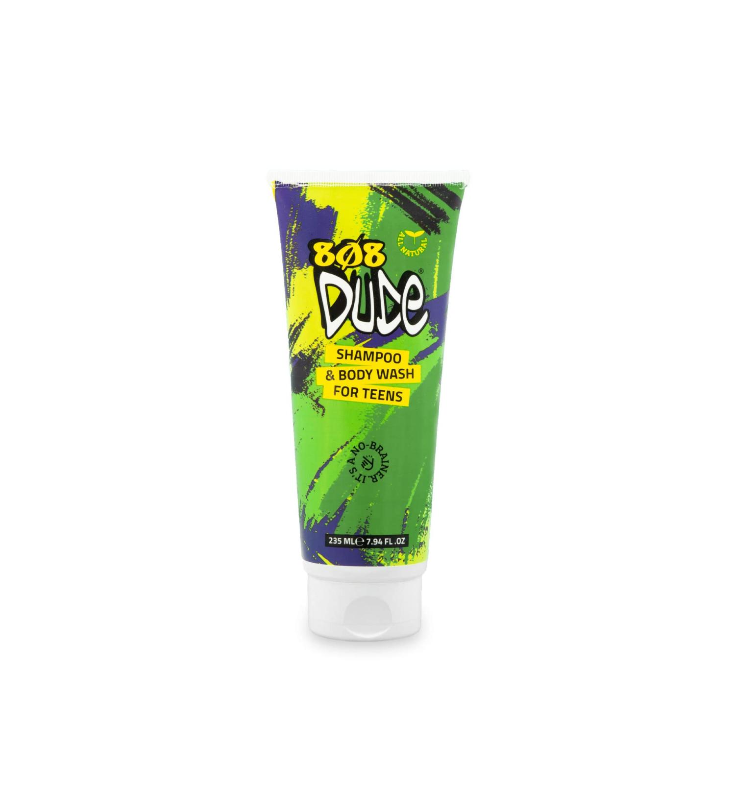 Organic 808 Dude Shampoo & Body Wash for Teens, Boys, Men - Clear Body Odor & Skin Breakouts - Essential Oils for Focus & Anti-Anxiety - 8 fl oz - Buy Online on GoSupps.com