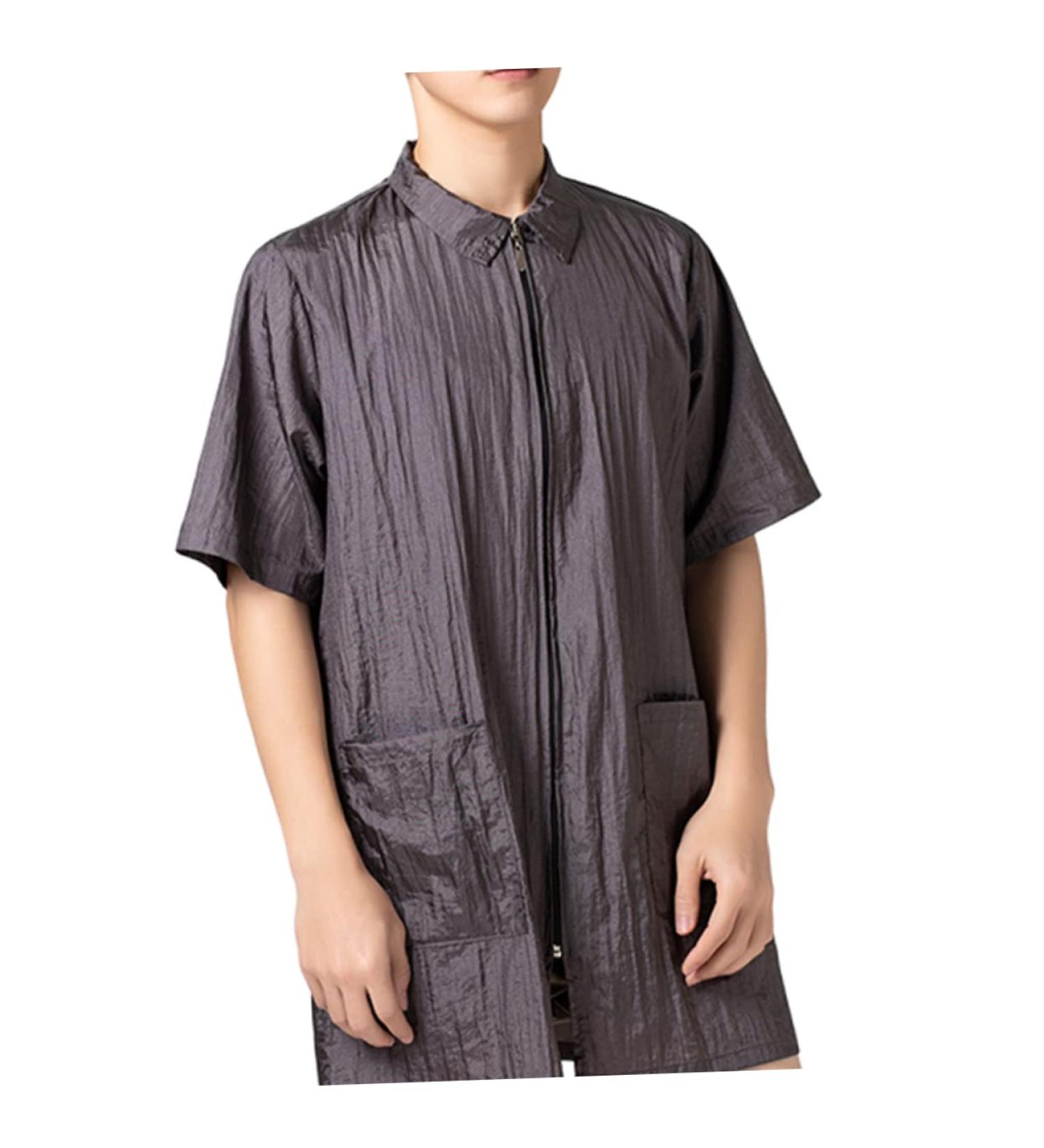 SOESFOUFU Woman Hair Dye Clothes Men Jackets Barber Apron Cape Hair Dye Jacket Nursing Gown Mens Coat Thobes for Men Barber Vest Tank Tops Hair Dye Short Sleeve Work Nursing Clothes Shirt - Buy Online on GoSupps.com