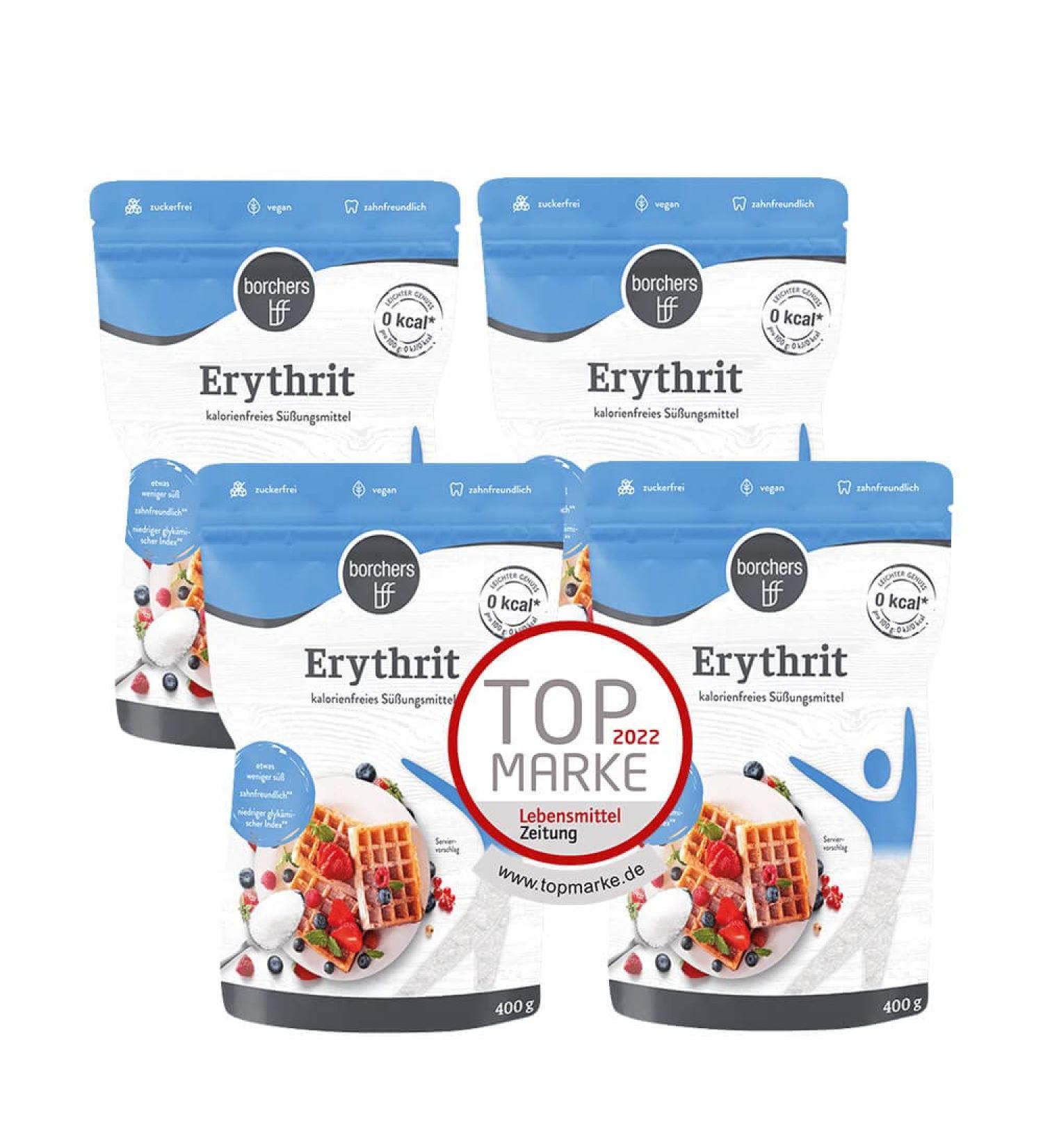 Buy 4x Borchers 100% Erythritol - Calorie-Free Sugar Alternative | 400g Pack | Best Price Online - Buy Online on GoSupps.com
