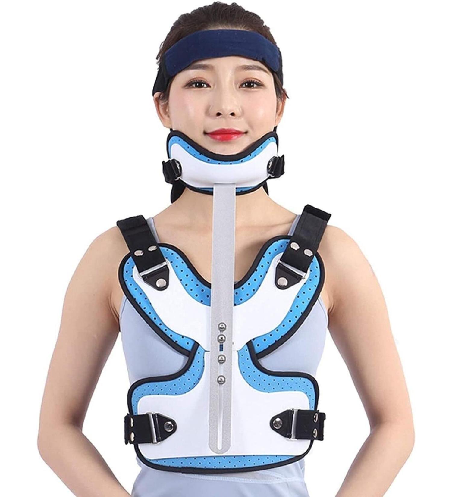Nakeah Neck Brace Collar - Cervical Traction Device for Relief of Neck & Shoulder Pain | Long-Lived Orthosis & Spine Decompression - Buy Online on GoSupps.com