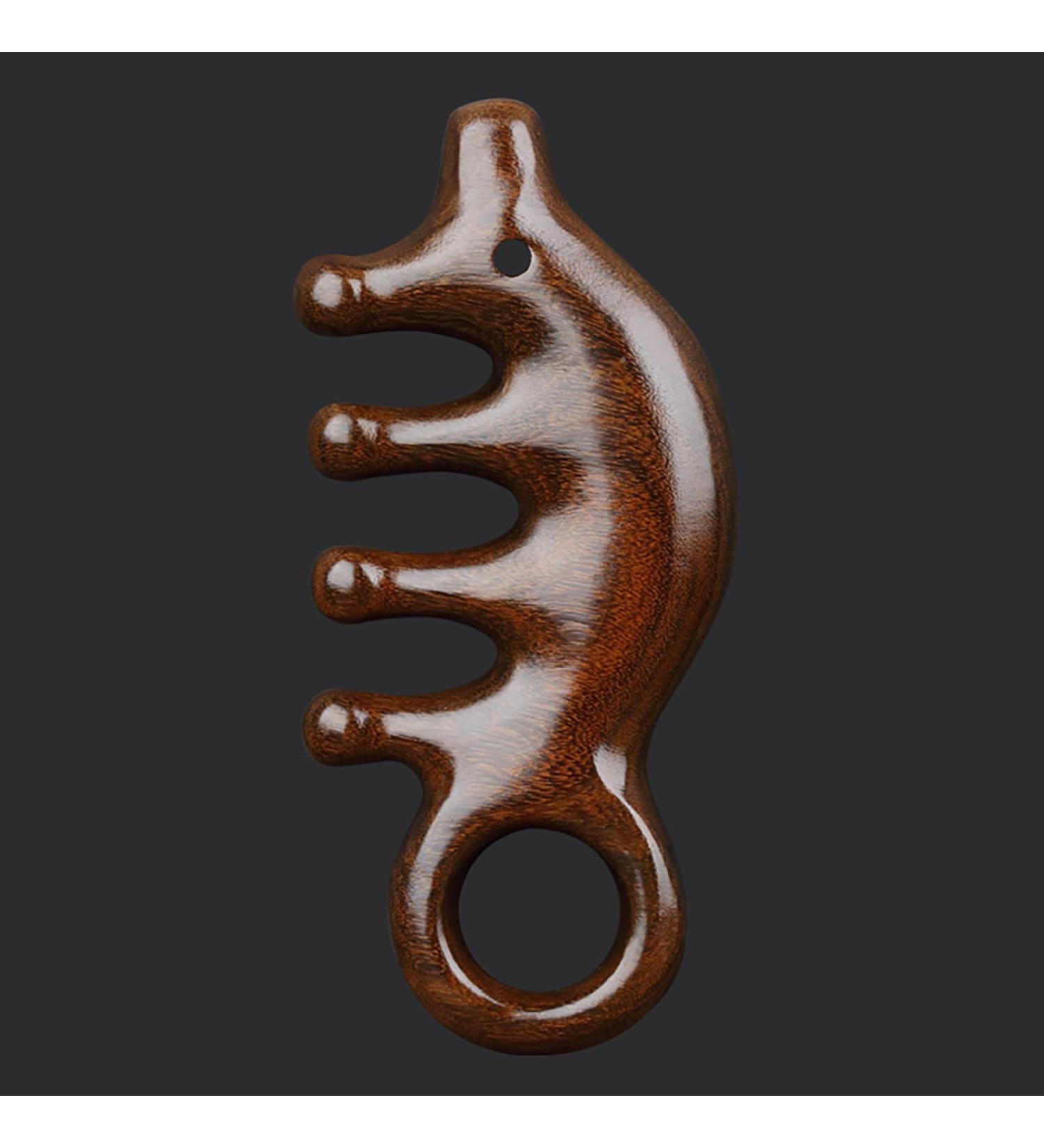 Buy Natural Sandalwood Ring-Meridian Massage Comb | 5-Tooth Acupressure Tool for Women | Head Massage Essential - Buy Online on GoSupps.com