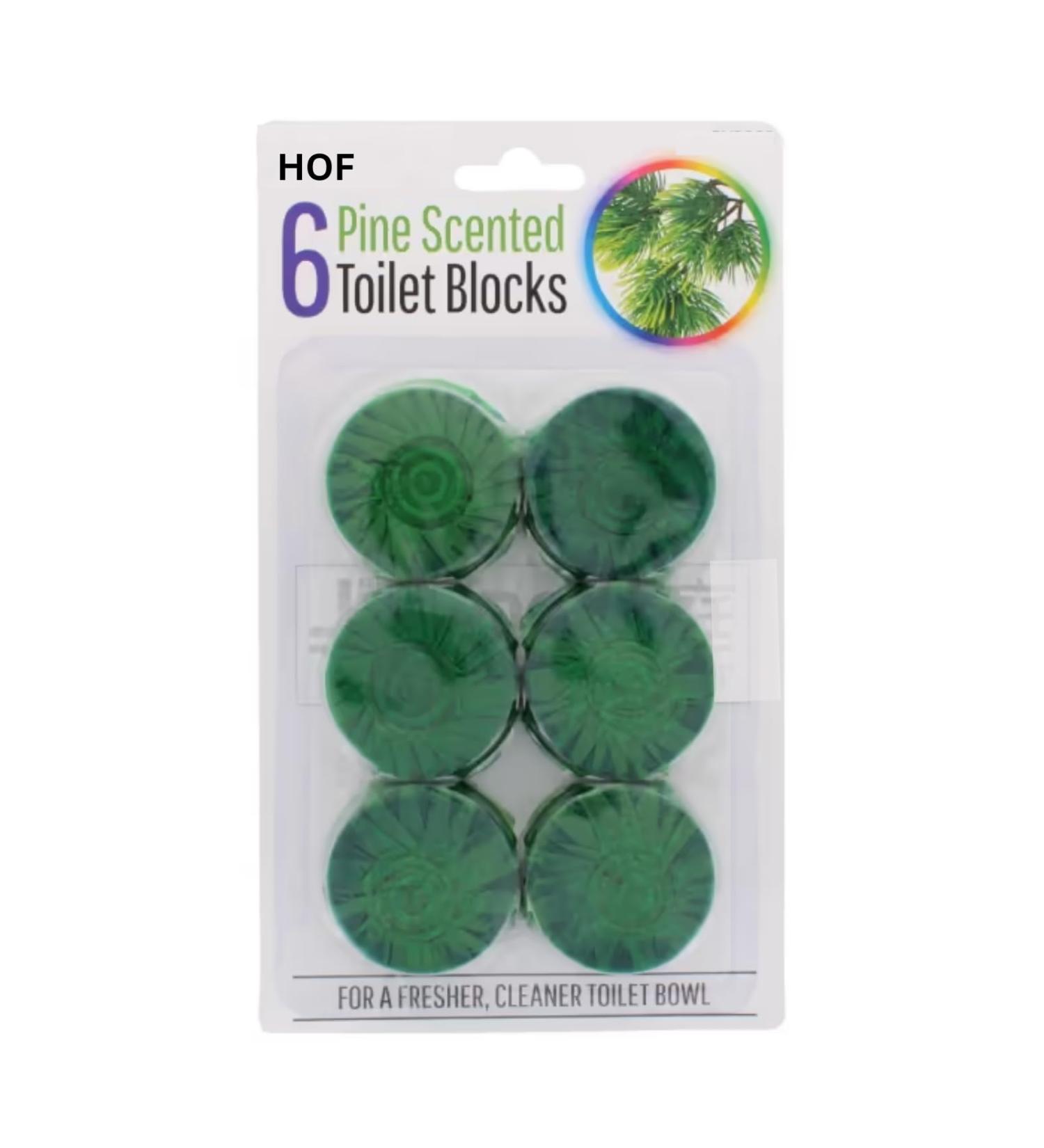 (HoF) Pack of 6 Toilet Blocks Toilet Cleaner Toilet Freshner Toilet Cistern Blocks Anti-Limescale Cleaning Foaming Frangrance. (Pine) - Buy Online on GoSupps.com