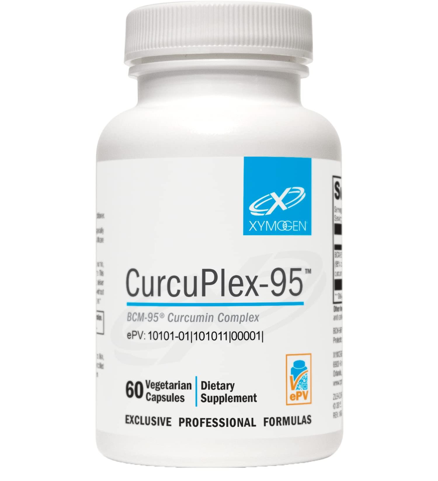 XYMOGEN CurcuPlex-95 - Enhanced Bioavailable BCM-95 Curcumin Supplement for Antioxidant Brain & Joint Health - 60 Vegan Capsules - Buy Online on GoSupps.com