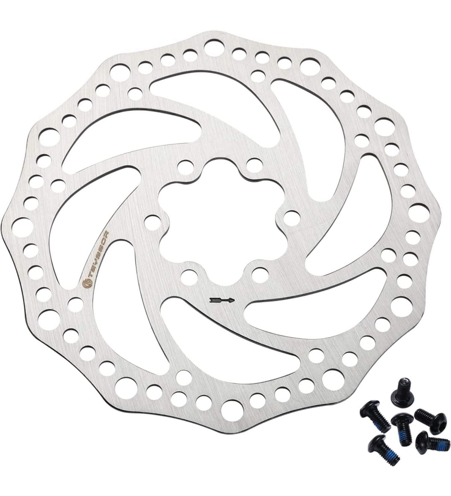 Teyssor 160mm Bike Disc Brake Rotor | 6 Bolts | Silver Finish - Ideal for Road, Mountain, BMX, MTB - Buy Online on GoSupps.com