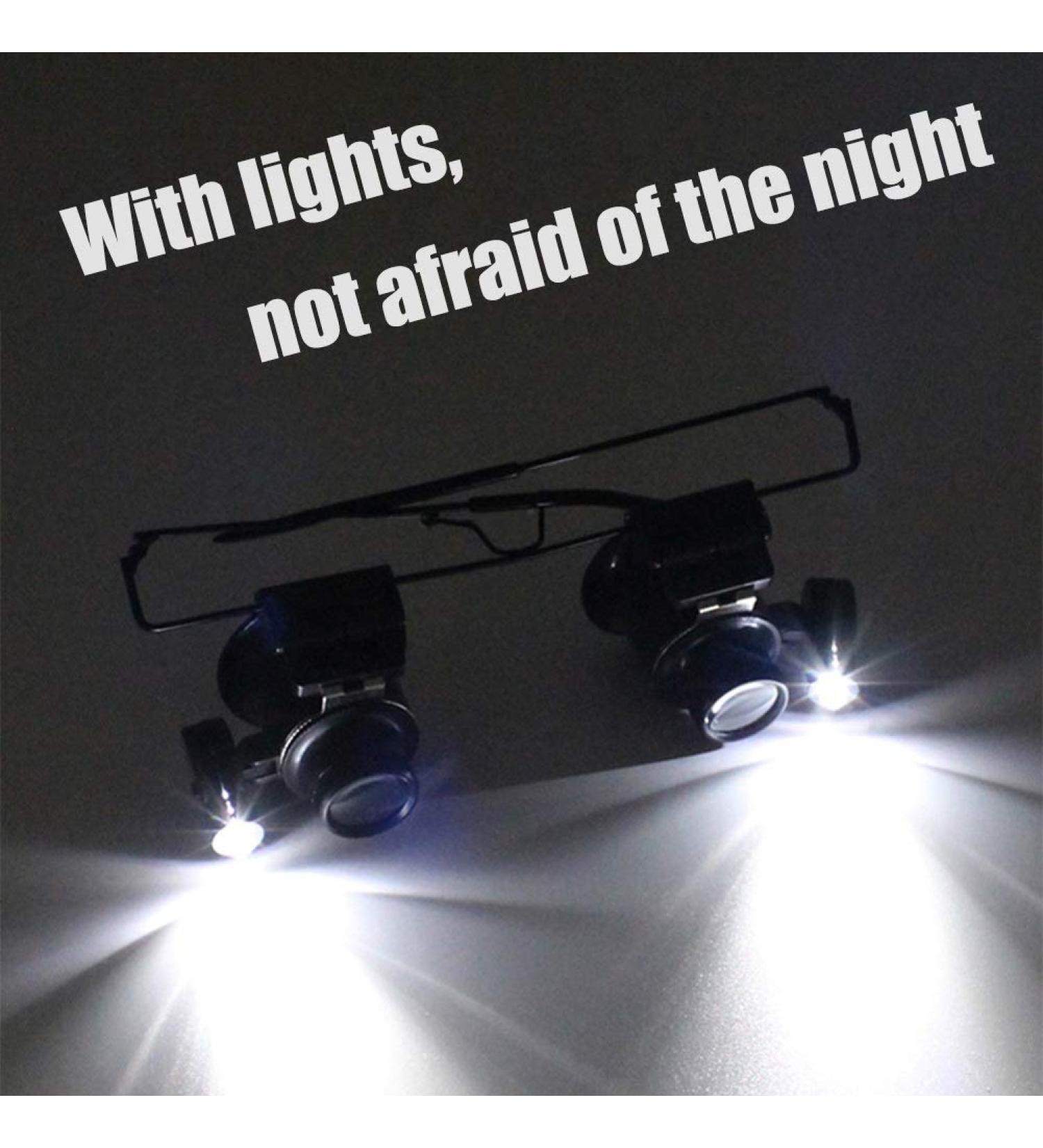 Magnifying Magnifying Glass Glasses loupes Magnifier Eyewear with LED Lighting Watch Repai 20X Dual Eye Jewelry Loupe Lens (Magnification : 20X) Good Times - Buy Online on GoSupps.com