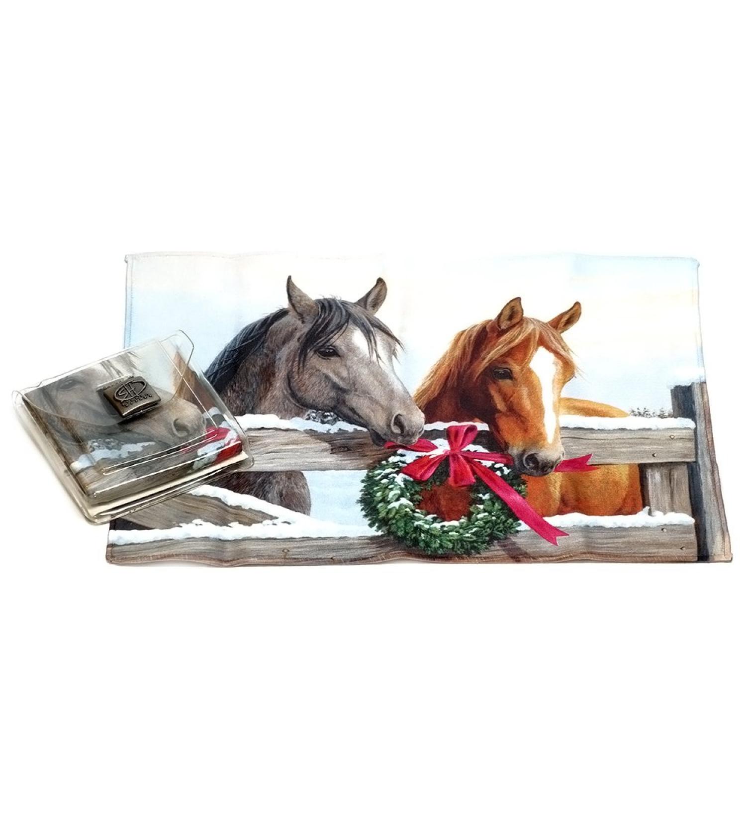 Hi-Look Microfiber Cleaning Cloth - Horses and Wreath