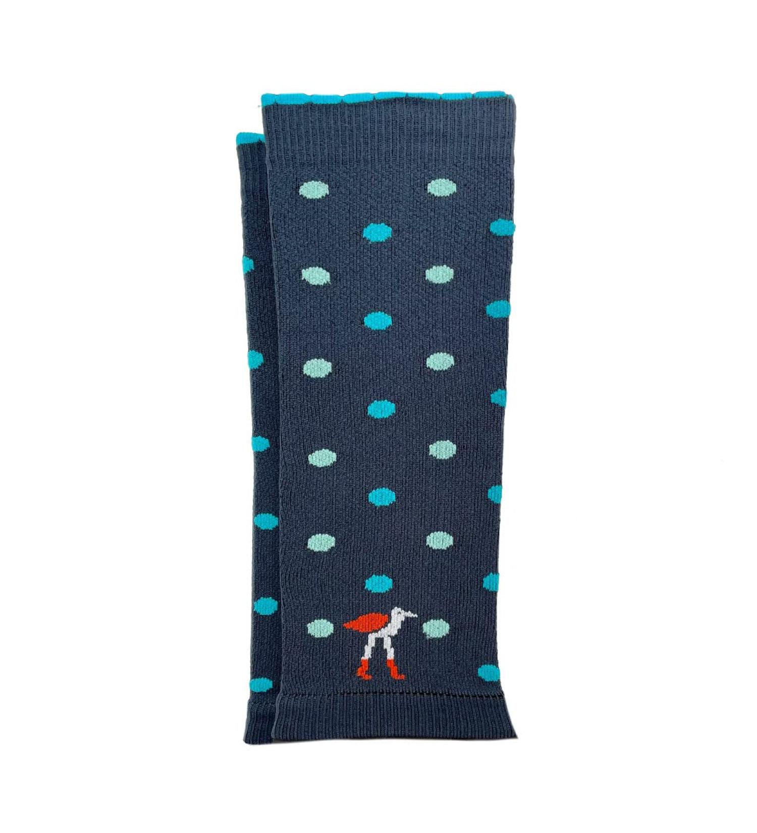 Athletic Compression Sleeve for Lower Leg Support | Footless 15-20 mmHg | Dots-A-Plenty Slate | L/XL - Perfect for Intensive Workouts - Buy Online on GoSupps.com
