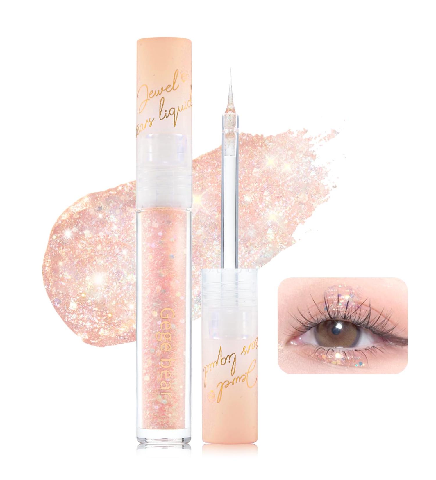 Erinde Liquid Glitter Eyeliner - Waterproof Metallic Eye Liner Pen | Highly Pigmented Shimmer Eyeshadow Liner #10 Sunset - Buy Online on GoSupps.com