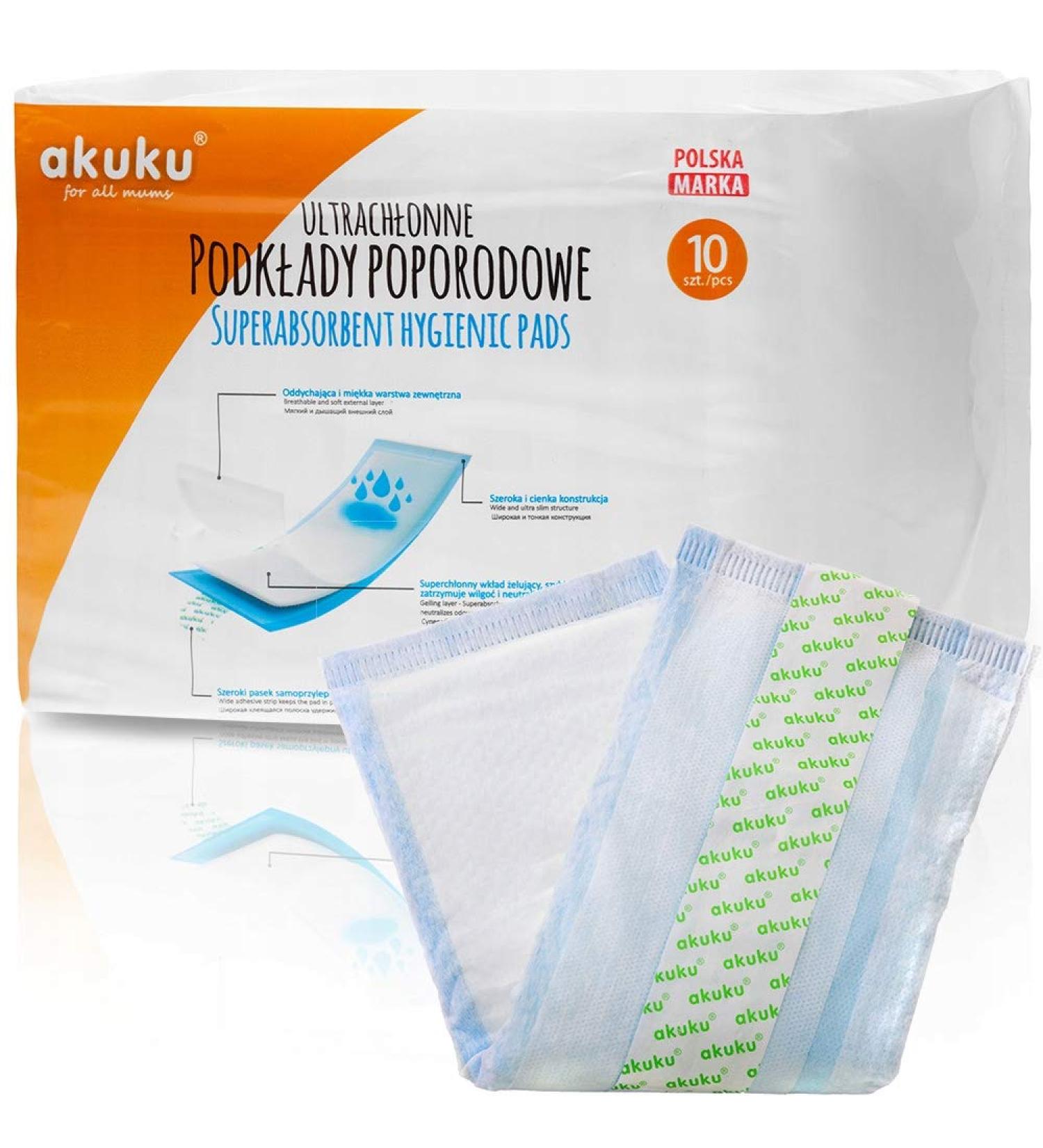 Akuku Maternity Postpartum Pads - Comfort & Protection for New Moms | 10 Count - Buy Online on GoSupps.com