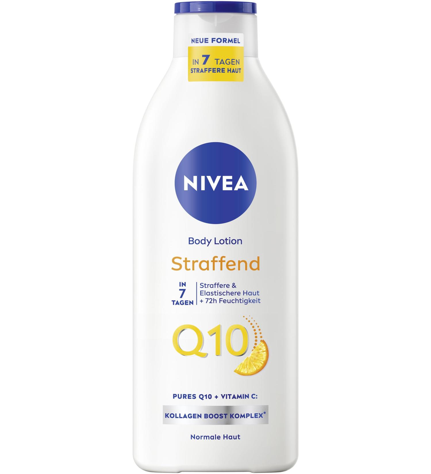 NIVEA Lait corporel Q10 raffermissant + vitamine C lait corporel pour une peau plus ferme et une meilleure lasticit en 7 jours cr me pour le corps avec Q10 pur et vitamine C (400 ml)