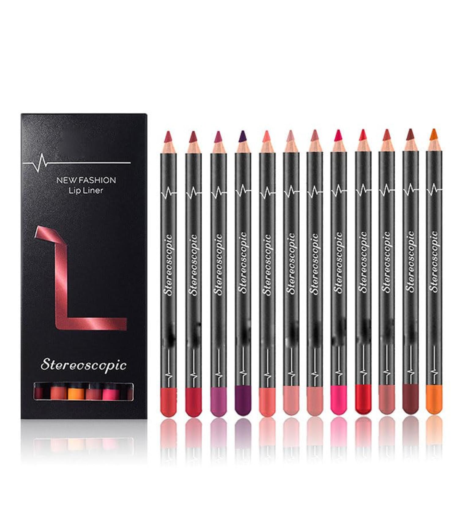 YYZGGLING 12 colors of waterproof lip contour stick with which you can easily create the perfect lip shape 12 pieces - Buy Online on GoSupps.com