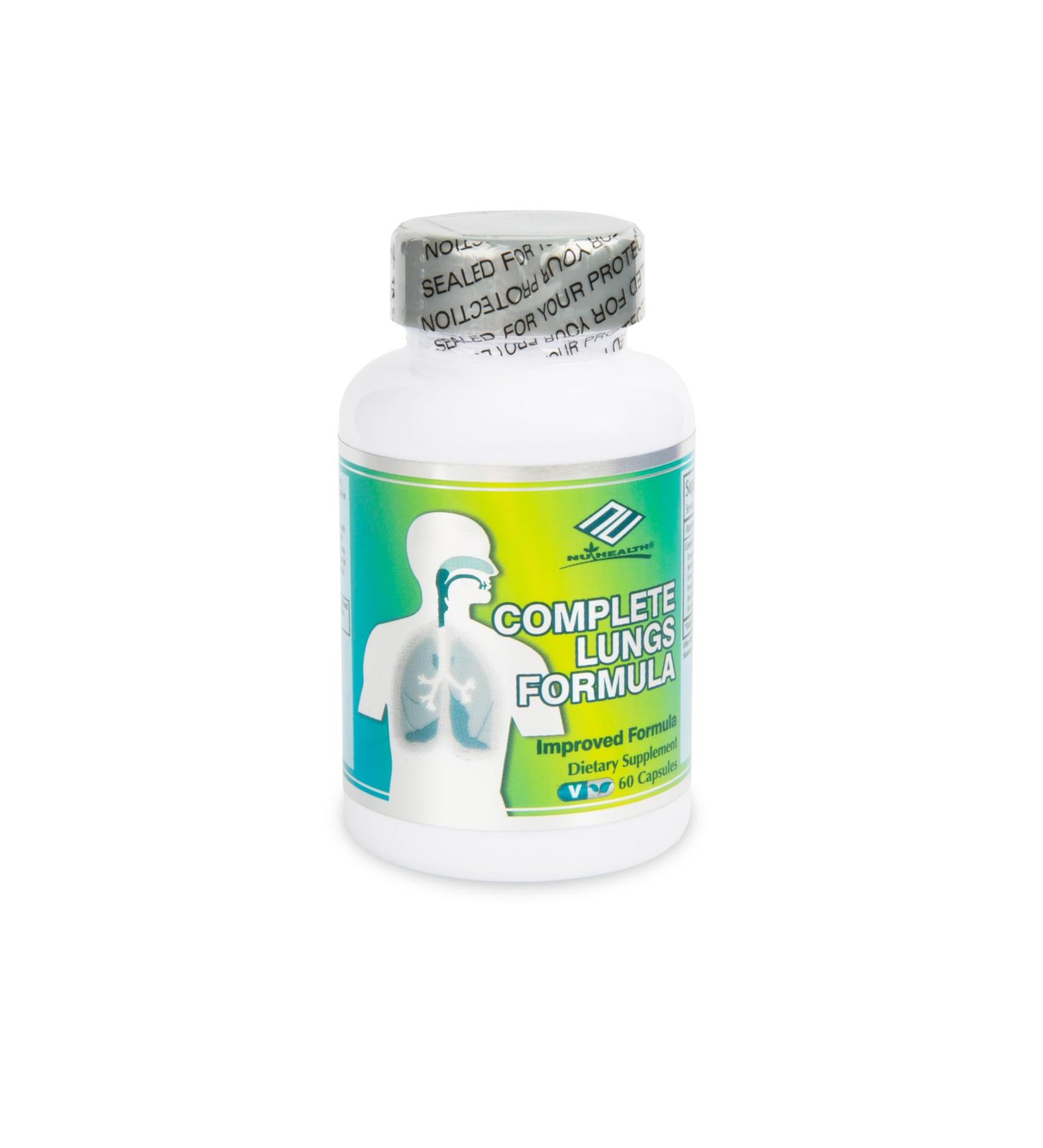 Nu-Health Complete Lungs Formula | Herbal Respiratory Support Supplement with NAC Mullein Marshmallow Root Oregano & Antioxidants | Supports Breathing & Lung Wellness | 60 Capsules - Buy Online on GoSupps.com