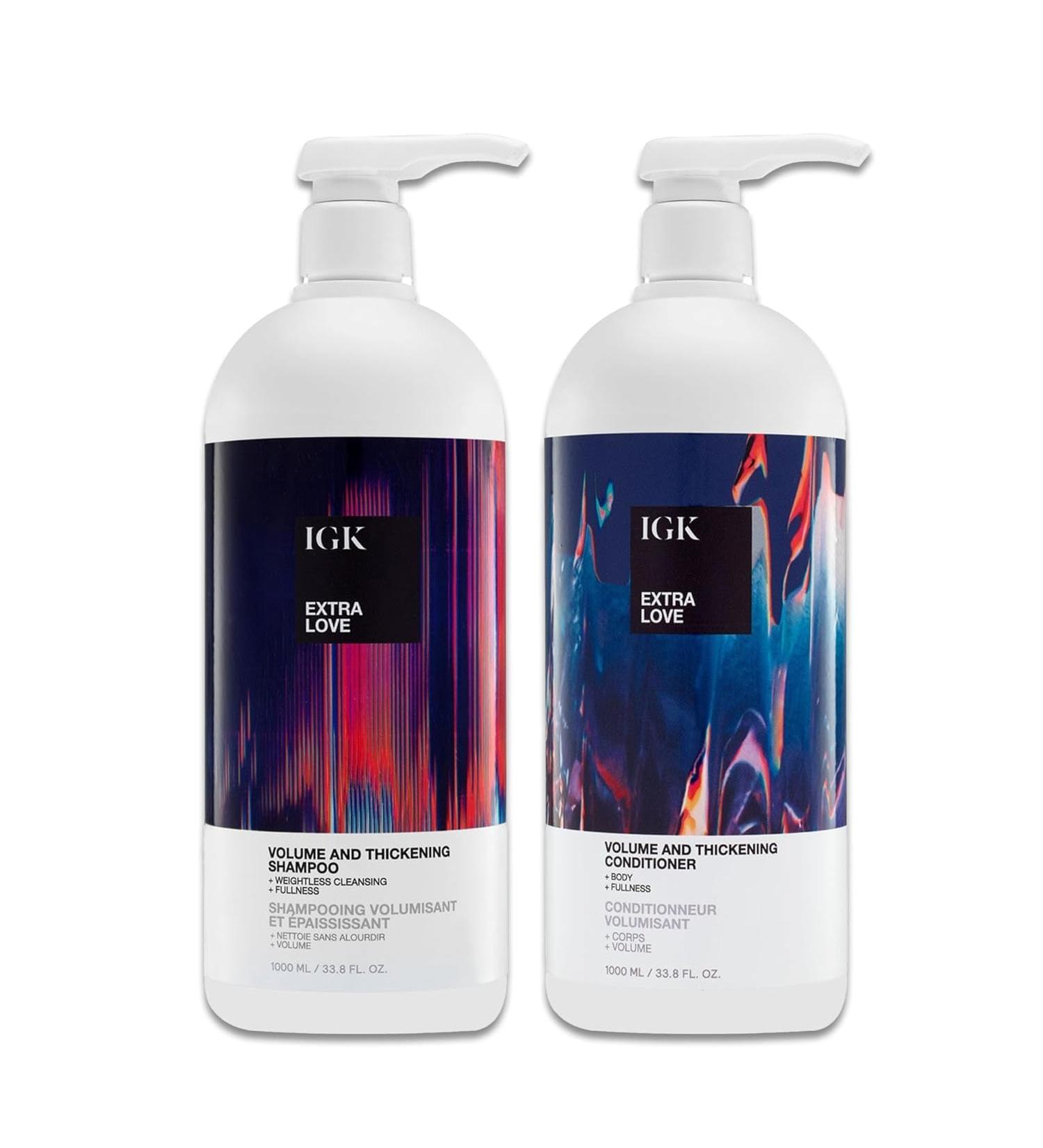 IGK EXTRA LOVE Shampoo and Conditioner Set (33.8 Oz) | Volume & Thickening | Vegan & Cruelty-Free | International Shipping Available - Buy Online on GoSupps.com