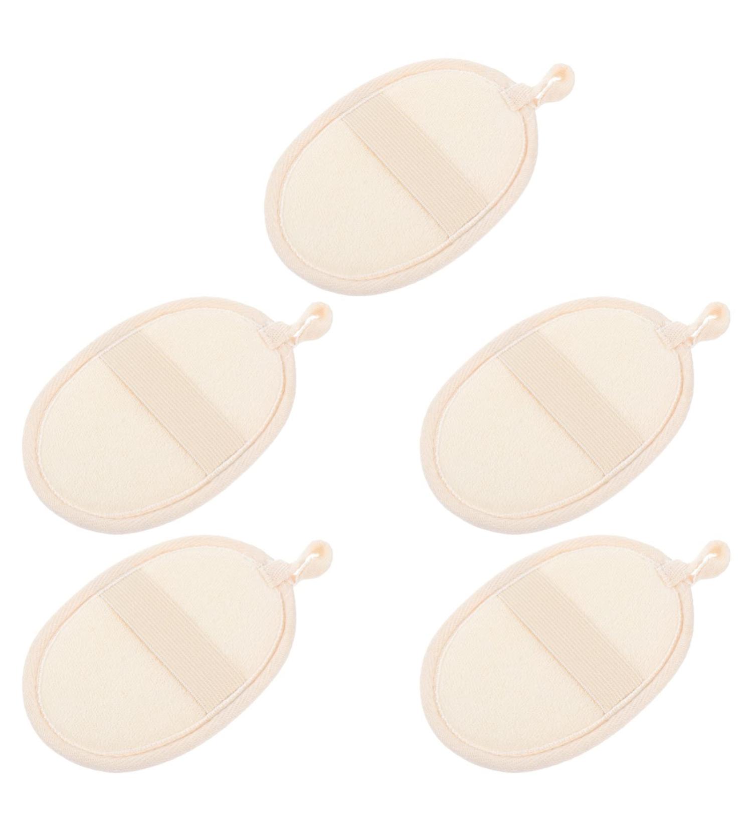 DOITOOL Bath Loofah 5pcs Exfoliating Face and Body Wash Cloths - Soft Scrubber Towel for Oil or Dry Skin - Beige - Buy Online on GoSupps.com