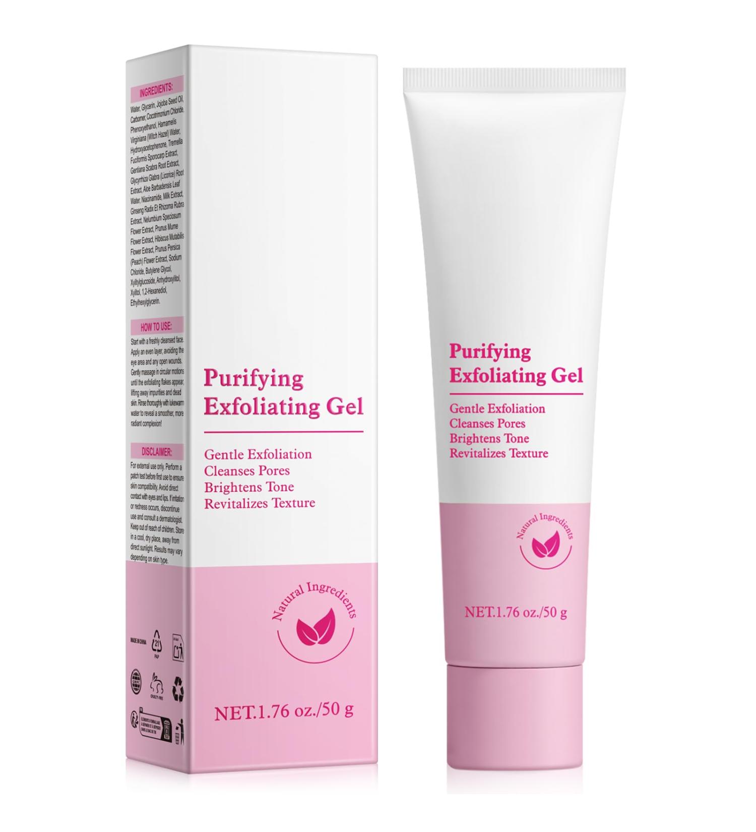 Peeling Gel | 50g Face Scrub & Purifying Exfoliating Gel Face Wash Deep Pore Cleanser & Facial Exfoliator for Sebum Control Dead Skin Cells Remover for All Skin Types - Buy Online on GoSupps.com