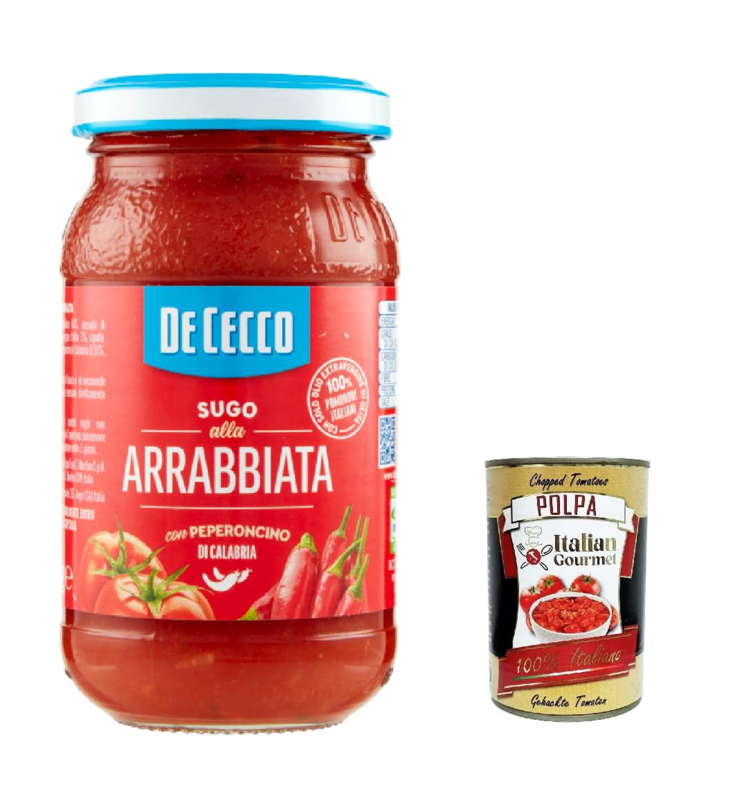  Italian Gourmet E.R. De Cecco Sugo arrabbiata Lot de 6 sauces tomate avec piment 200 g de p tes italiennes + Italian Gourmet Polpa 400 g - Buy Online on GoSupps.com