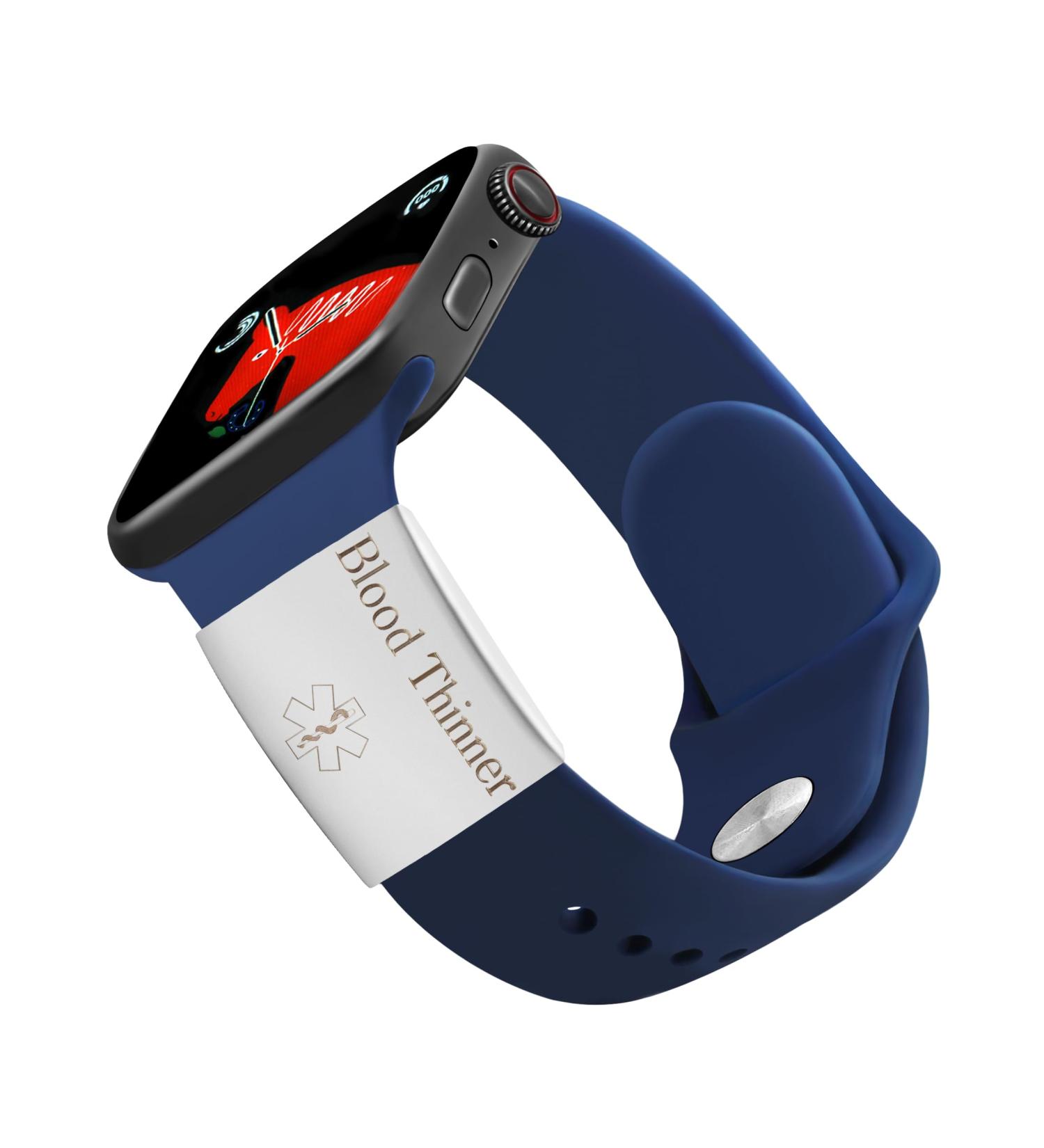 Uloveido Unisex Stainless Steel Engraved Blood Thinner Medical ID Tag for Apple Watch - Y4313-White - Buy Online on GoSupps.com