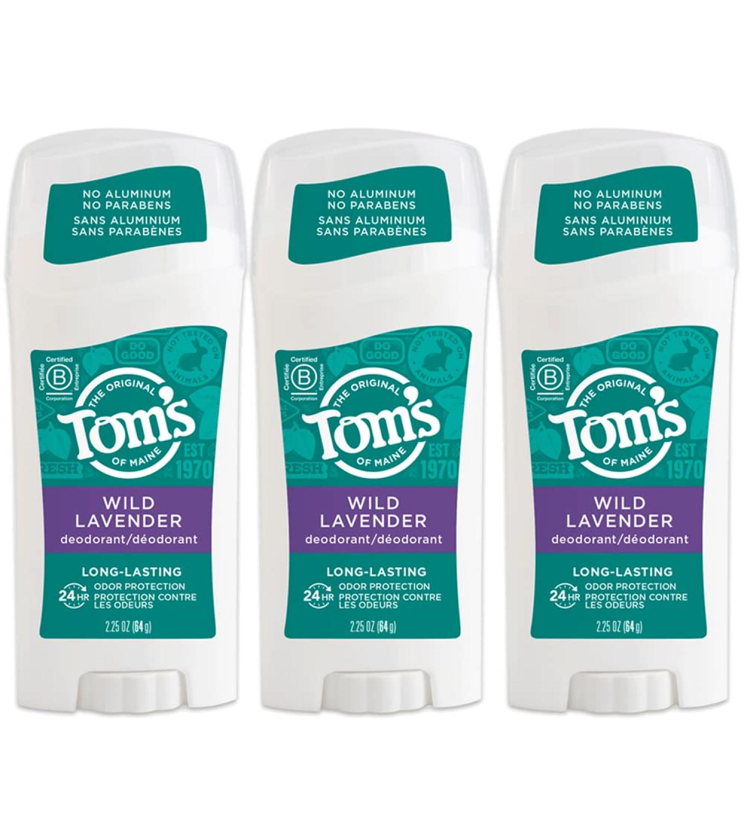 Tom's of Maine Wild Lavender Natural Deodorant for Women 2.25 oz, 3-Pack - Buy Online on GoSupps.com