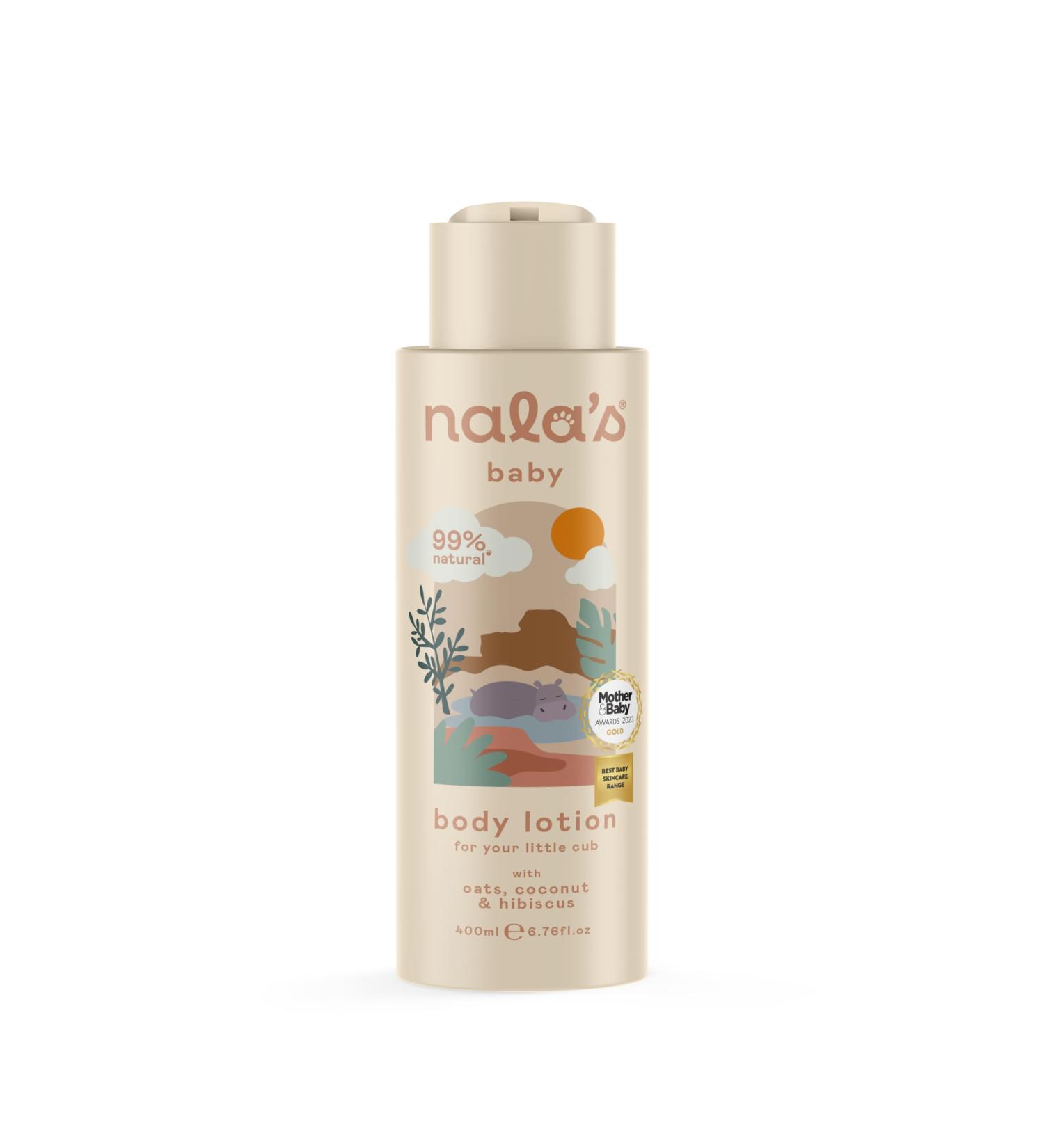 Nala's Baby Body Lotion - Award-winning, 99% Natural, Dermatologist and Pediatrician Approved, Vegan, Nourishing Oat and Coconut Oil Blend - 200ml & 400ml Pack - Buy Online on GoSupps.com