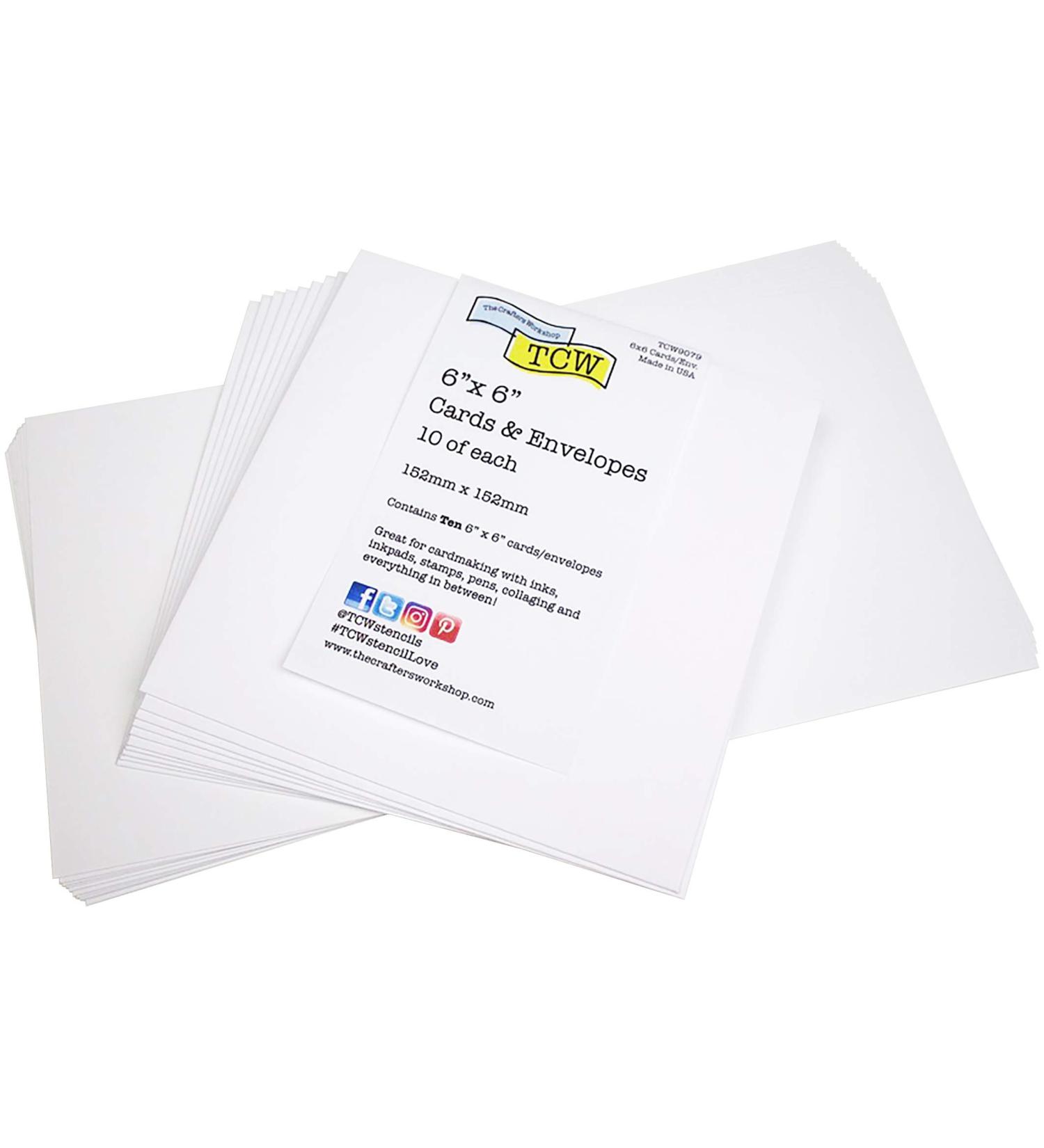 Crafters Workshop Card/Envelope 6X6 10/PKG  6 x 6  White