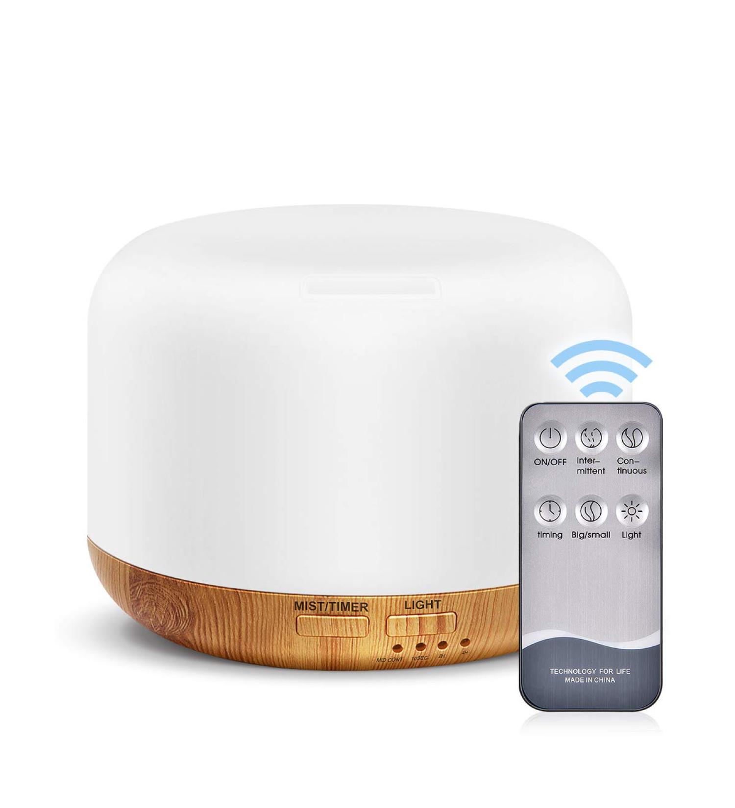 300ML Essential Oil Diffuser Remote Control Aromatherapy Humidifier with Adjustable Mist Mode, 7 LED Light Colors - Perfect for Bedroom, Office, Yoga, Spa - Yellow - Buy Online on GoSupps.com