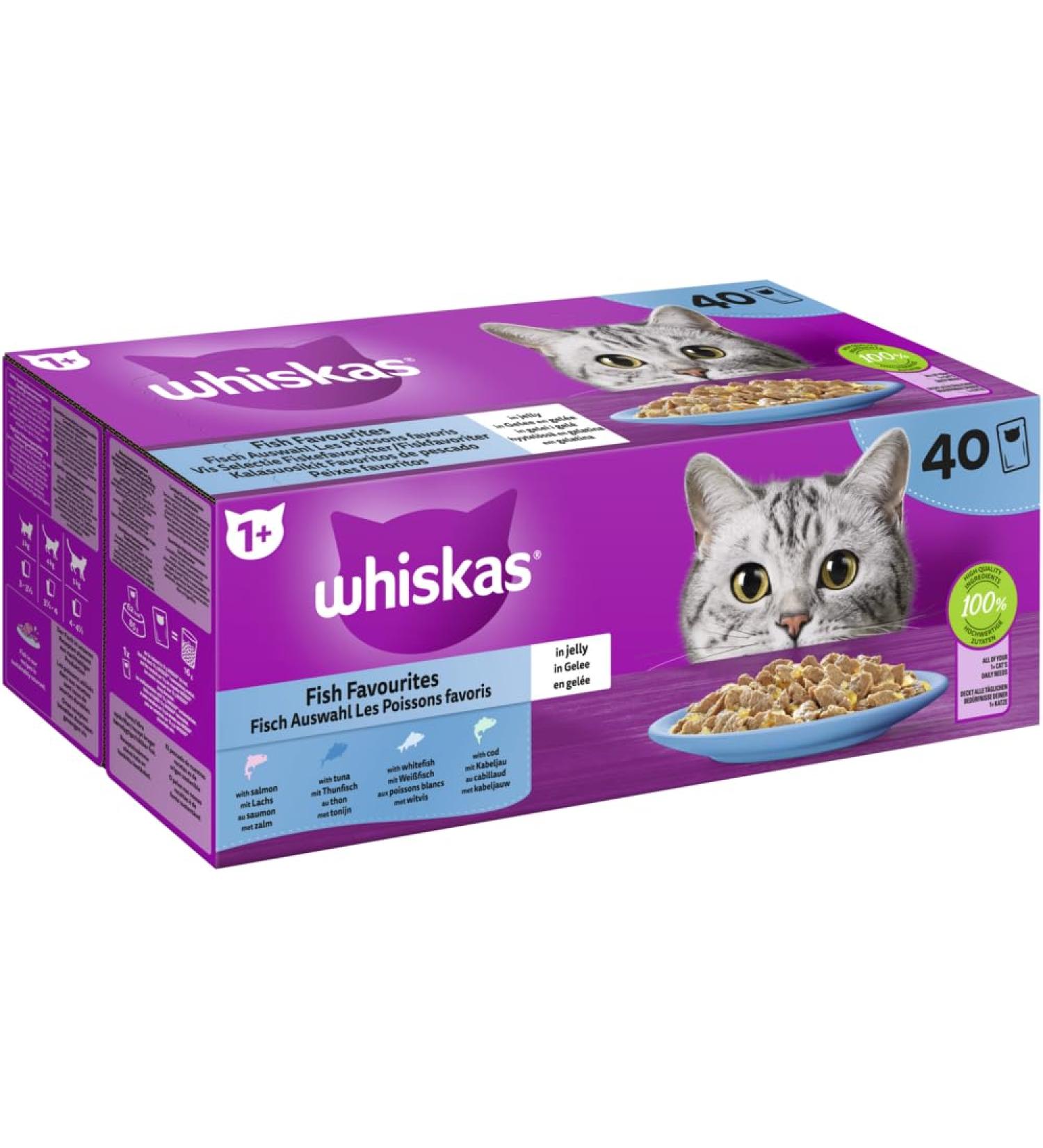 Favorite Fish in Jelly 40x85gr - Whiskas - Buy Online on GoSupps.com