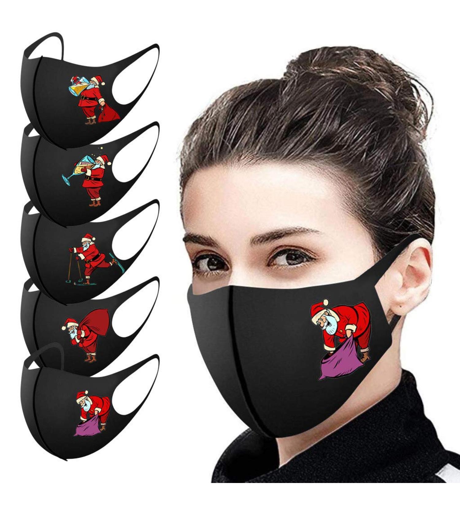 Riou 5-Piece Washable Cotton Mouth Protection - Breathable Dustproof Face Covering for Men & Women - Buy Online on GoSupps.com