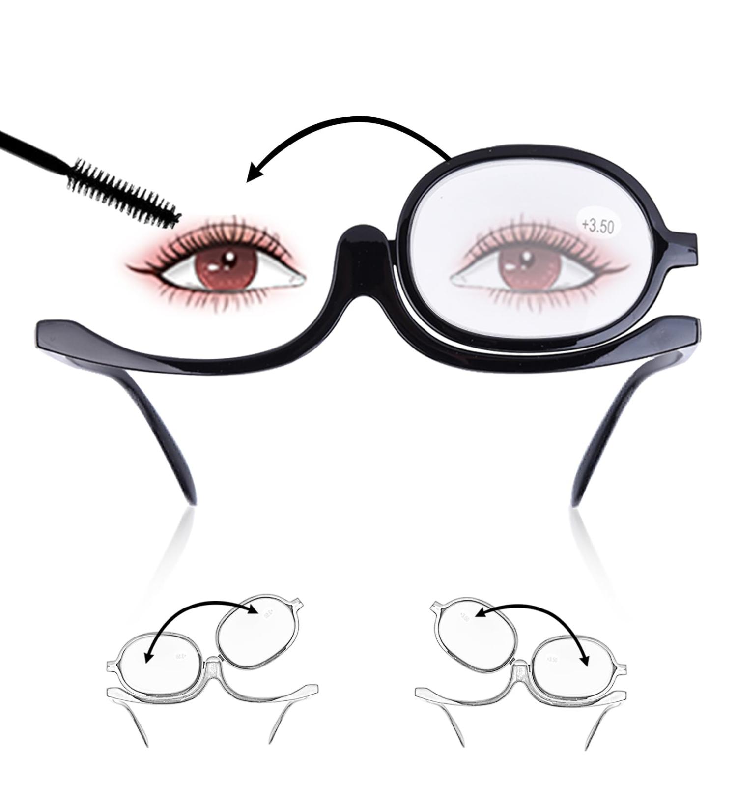 Make-Up Glasses for Eye Enlargement | 350+ Lenses | Essential Beauty Tools for Women | Rotating & Compact Design - Buy Online on GoSupps.com