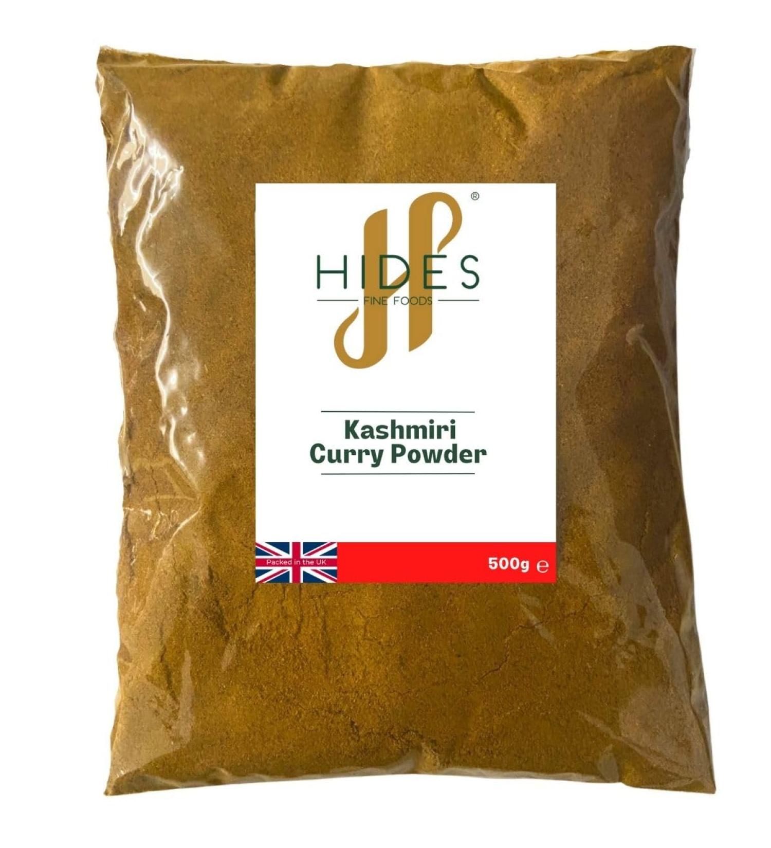 Hides Fine Foods Kashmiri Curry Powder 500g - GMO Free, Vegetarian - Authentic Indian Spice Mix with Kashmiri Chillies - Perfect for Curry Takeaway or Fakeaway - Buy Online on GoSupps.com