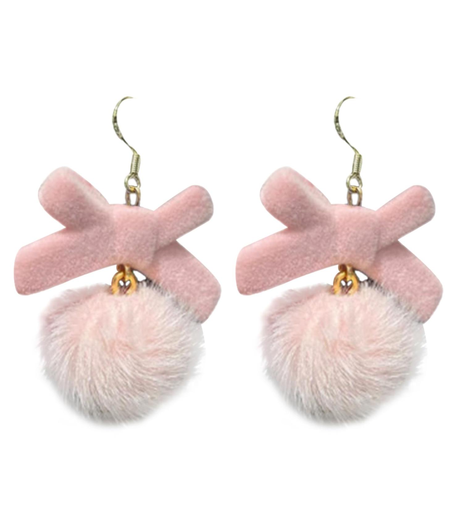 Feyley Exaggerated Bowknot Earrings | Chic Plush Ear Jewelry for New Year's & Birthday Gifts - Buy Online on GoSupps.com
