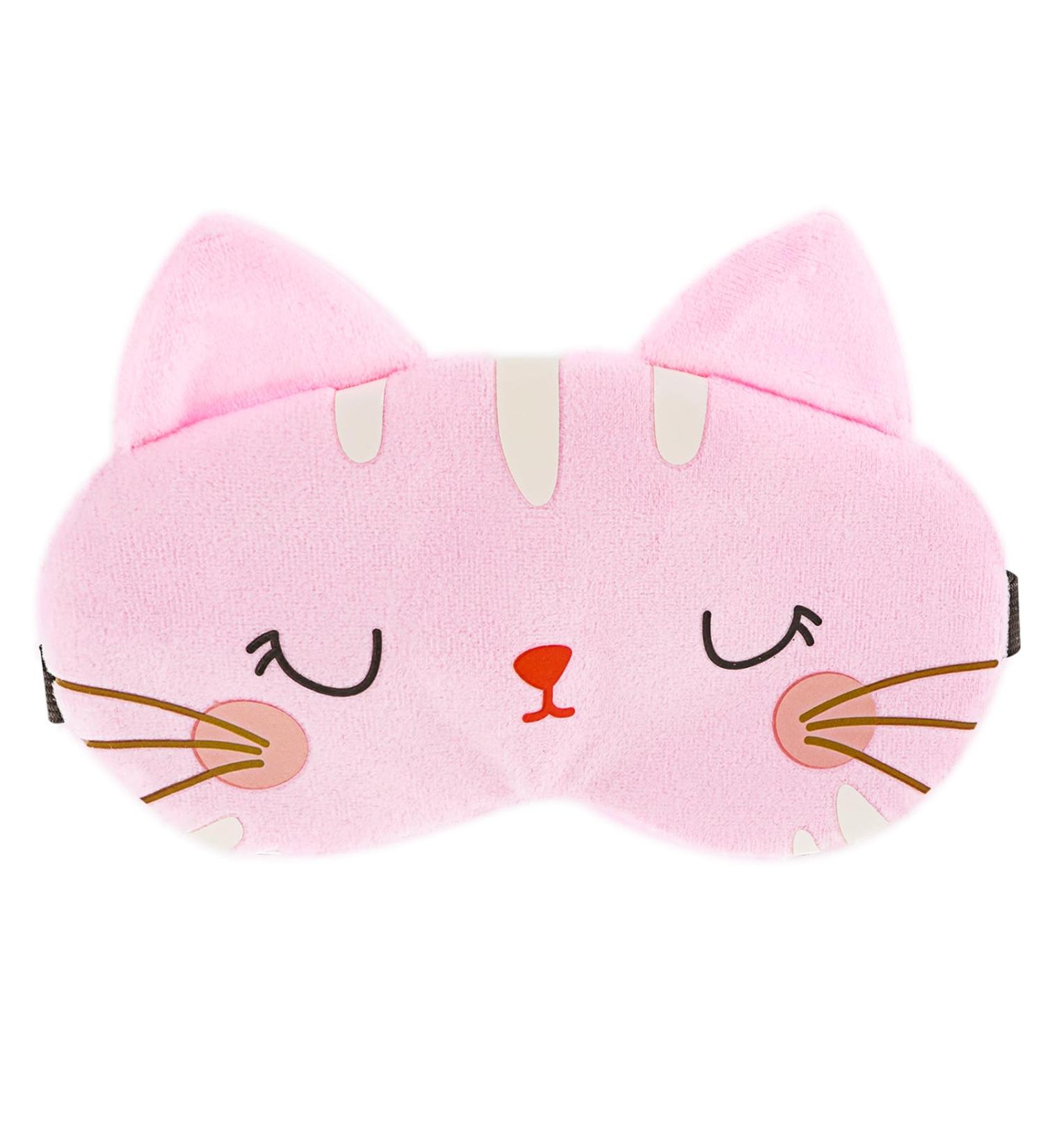 Buy WLLHYF Cute Cartoon Cat Sleeping Eye Mask - Soft Plush Blindfold for Travel & Napping - Funny Novelty Eye Shade for Adults & Kids (Pink - Buy Online on GoSupps.com