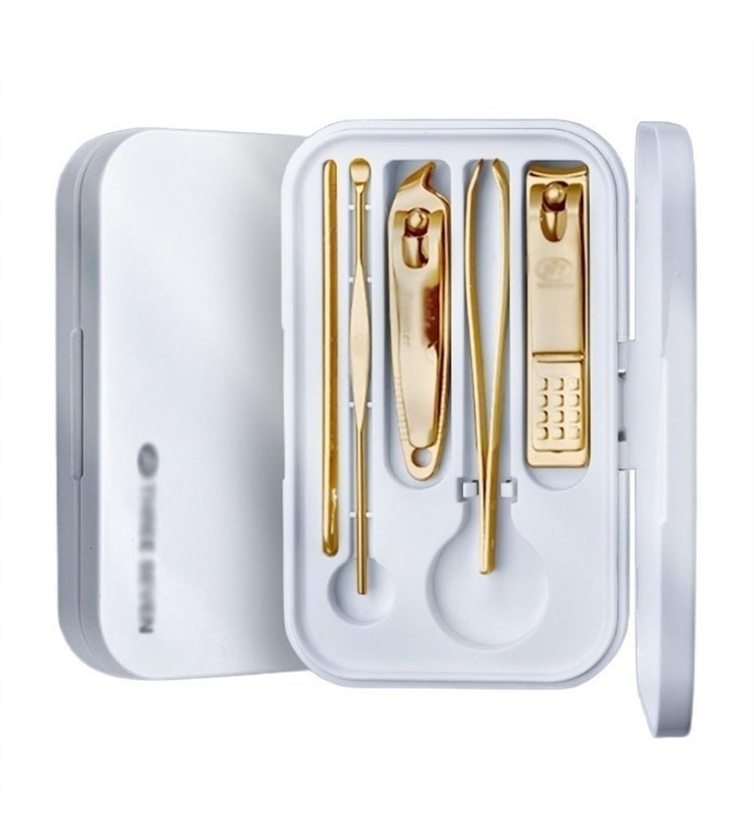 Nail Clippers Set Nail Clipper Set (5 Pieces) Stainless Steel Manicure Kit for Men and Women with Plastic Storage Box Portable Professional Finger and Toe Nail Kit (Color : Gold) - Buy Online on GoSupps.com