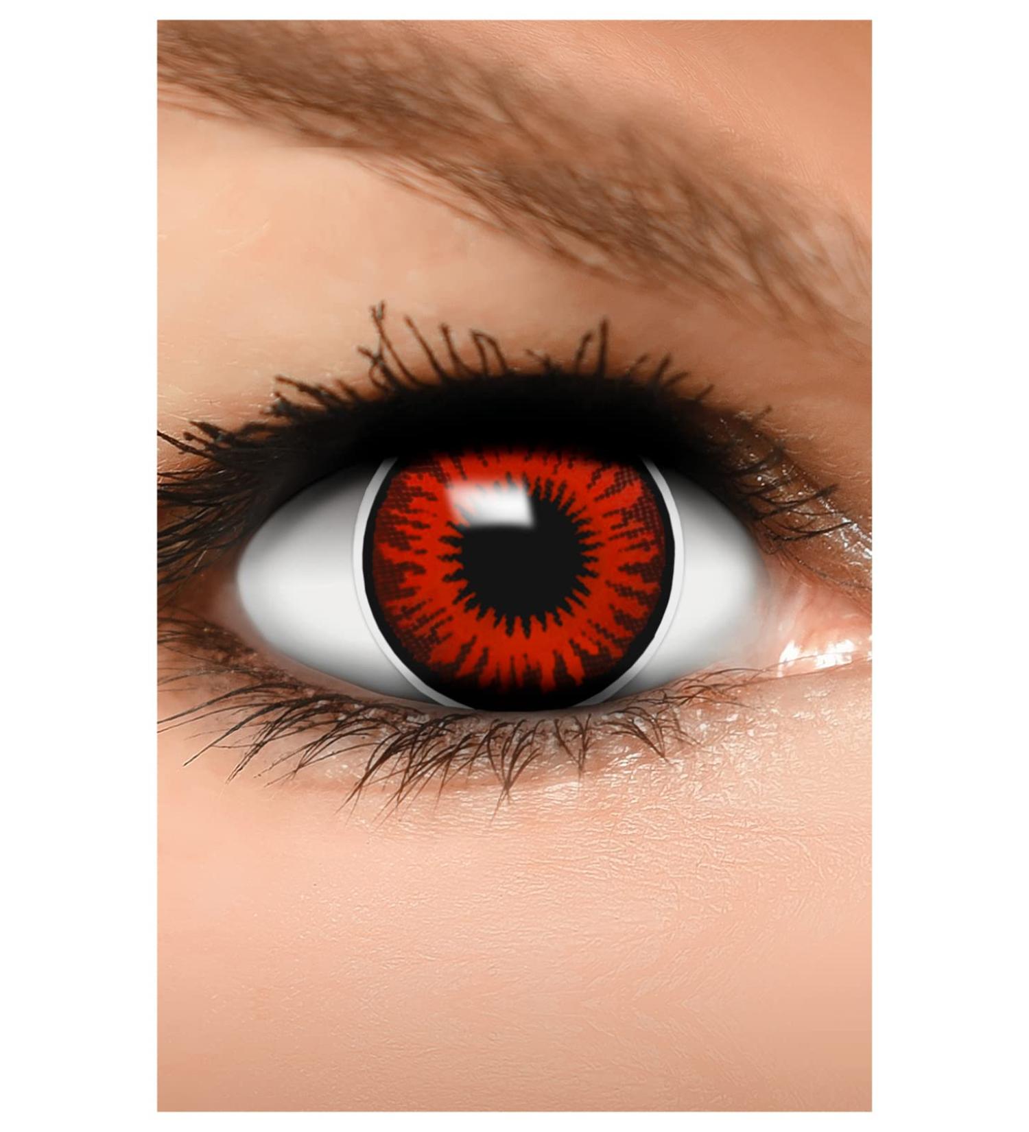 FUNZERA Red Flower Halloween Contact Lenses - Pack of 2 | Non-Prescription | Perfect for Cosplay Carnival & Mardi Gras - Buy Online on GoSupps.com